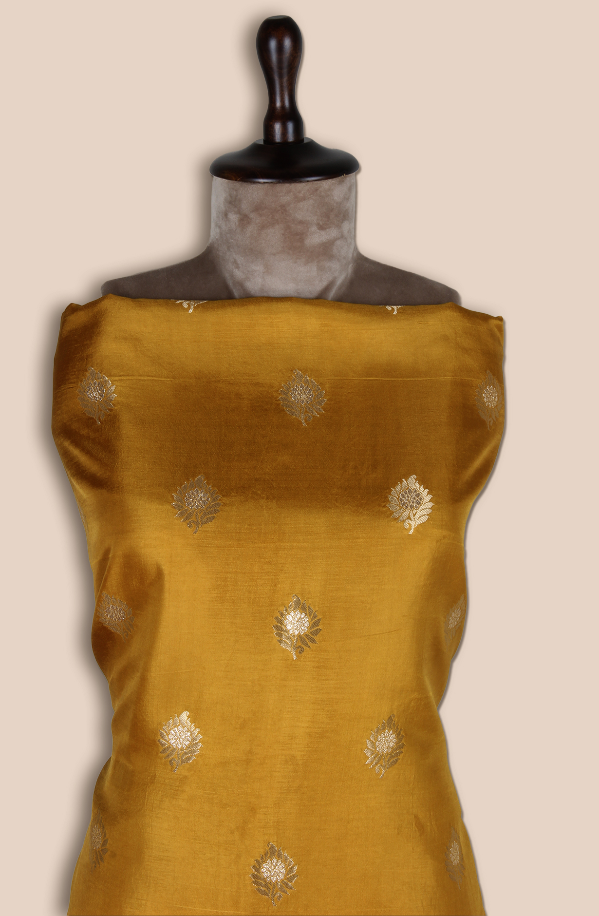 Mustard Yellow Modal Silk Unstitched Salwar Suit - EMP1204D