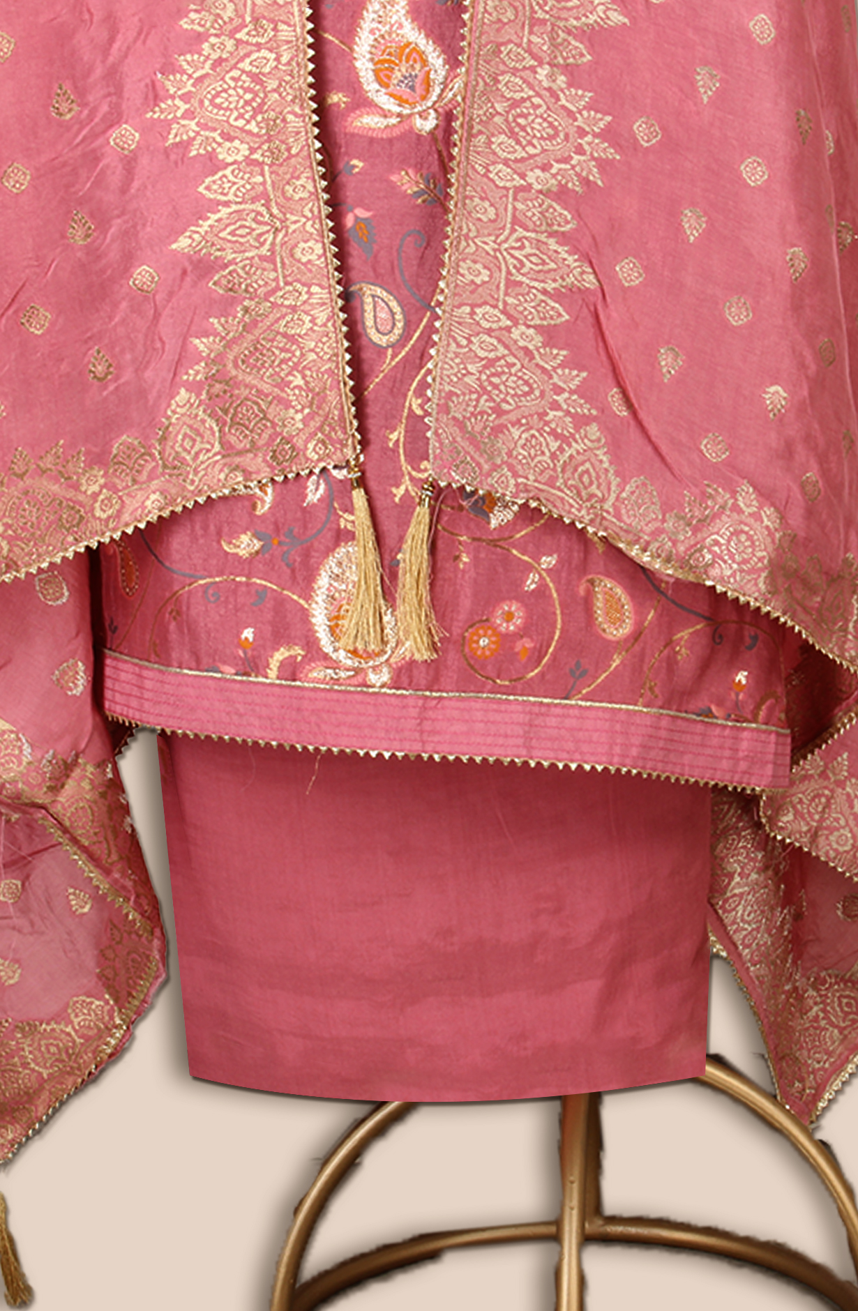Pink Modal Silk Unstitched Salwar Kameez - EMP160