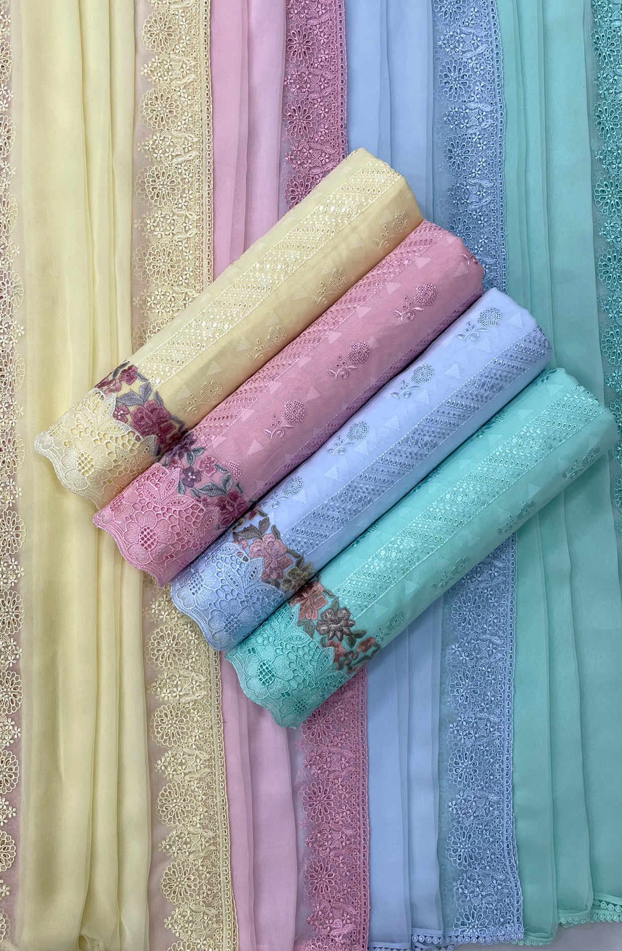 Beautiful Cotton Jacquard Suit Set with Embroidery - EMR2386B