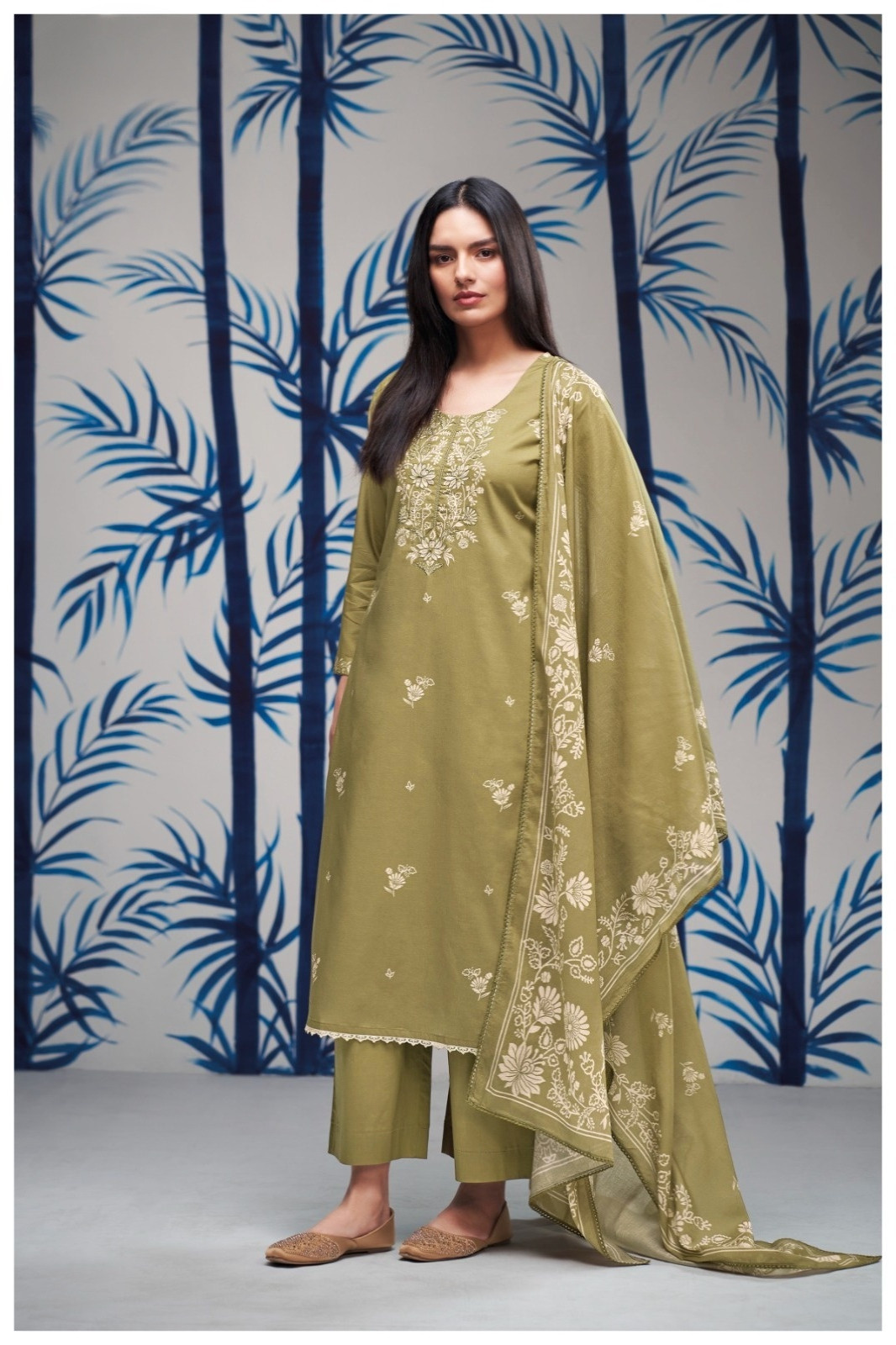 Mauve Printed Cotton Unstitched Suit Set with Dupatta - HIRS4642D