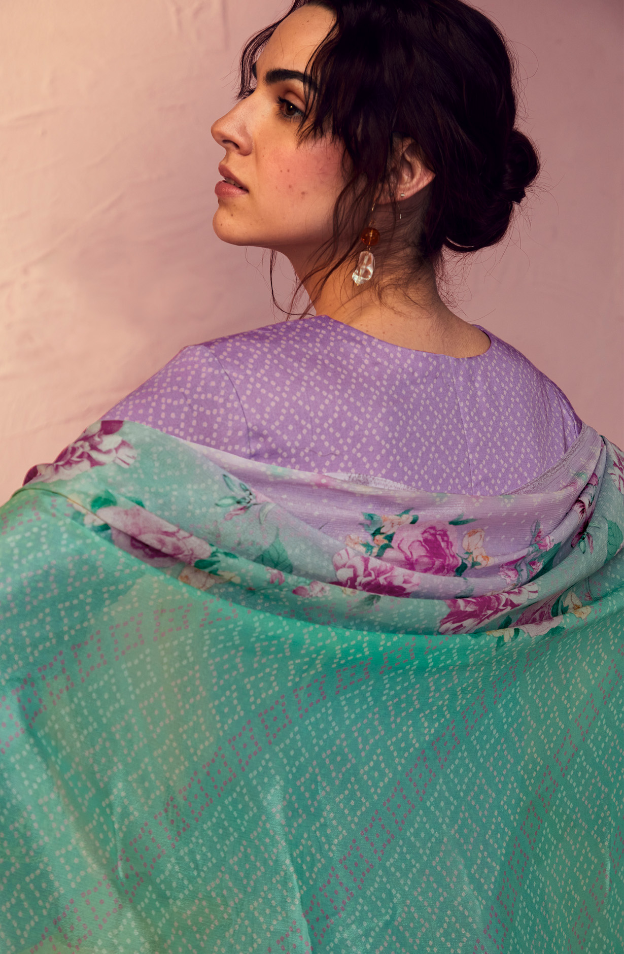Lavender Cotton Beautiful Bandhej Print with Embroidery Salwar Suit - GAR9112
