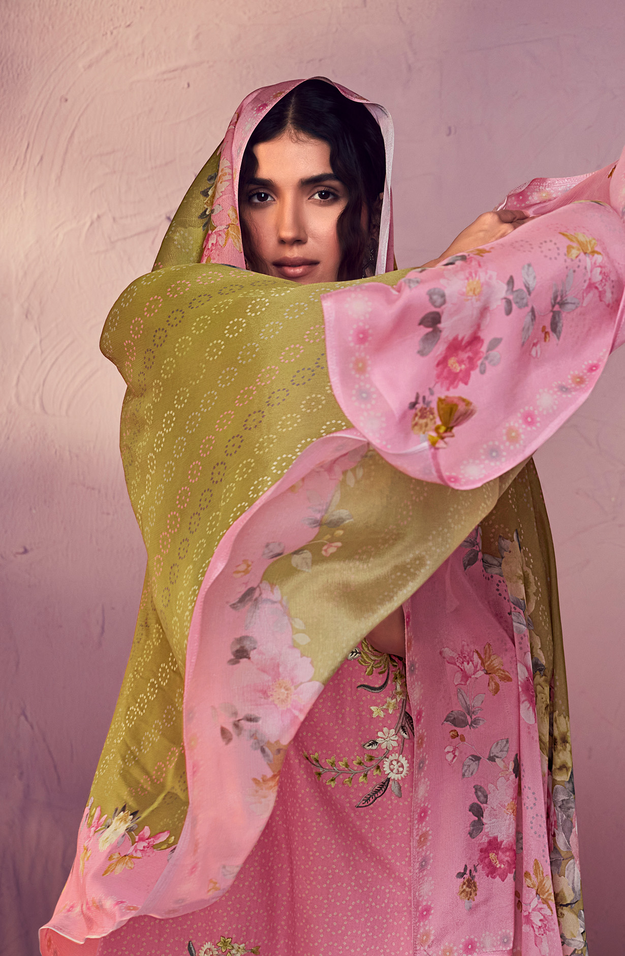 Pink Cotton Beautiful Bandhej Print with Embroidery Salwar Suit - GAR9118