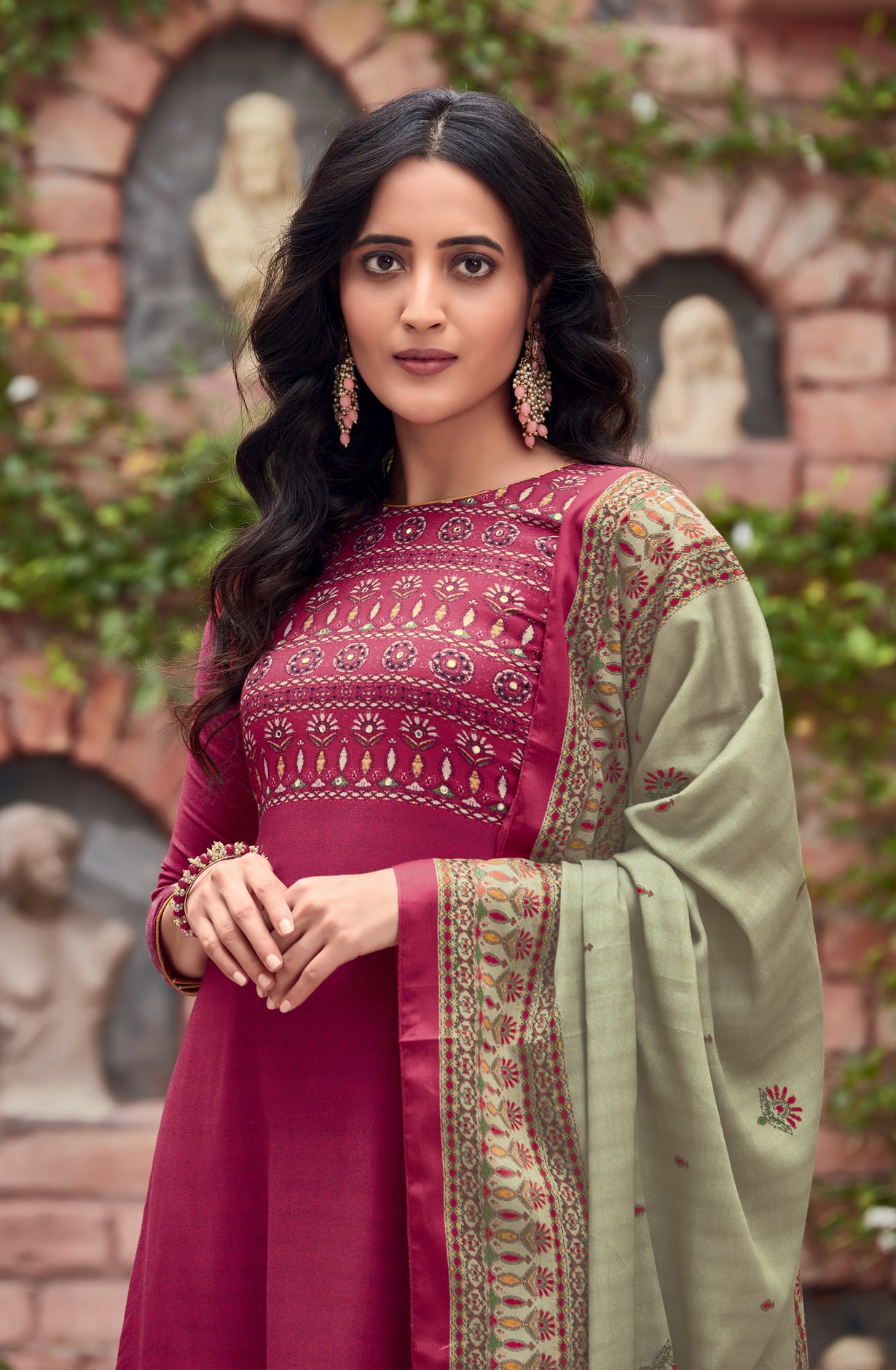 Light Green Unstitched Cotton Salwar Suit with Dupatta - GLZ970