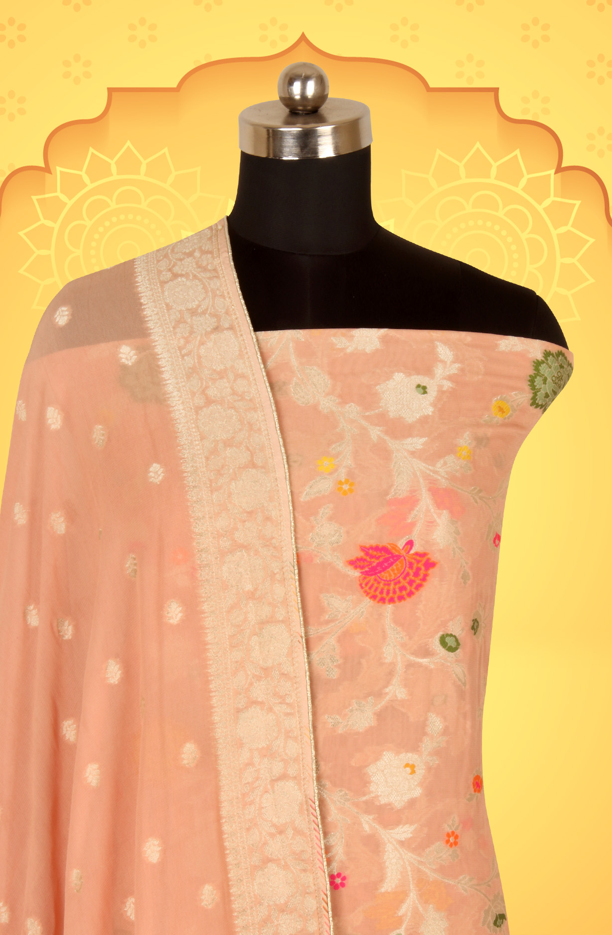 Peach Designer Georgette Festive Wear Suit with Dupatta - GM326-8NM