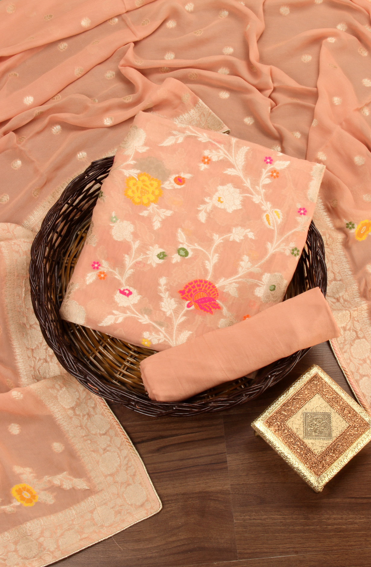 Peach Designer Georgette Festive Wear Suit with Dupatta - GM326-8NM