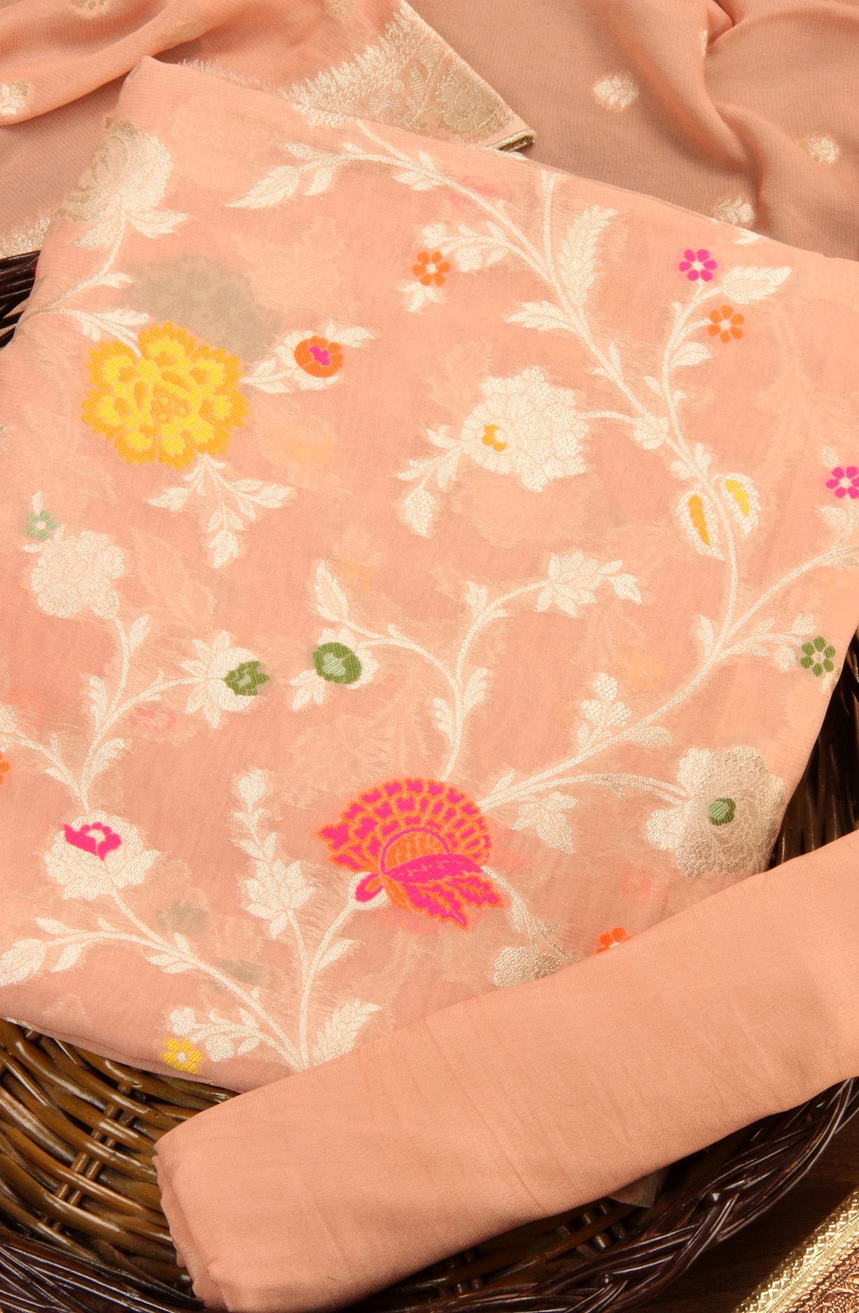 Peach Designer Georgette Festive Wear Suit with Dupatta - GM326-8NM