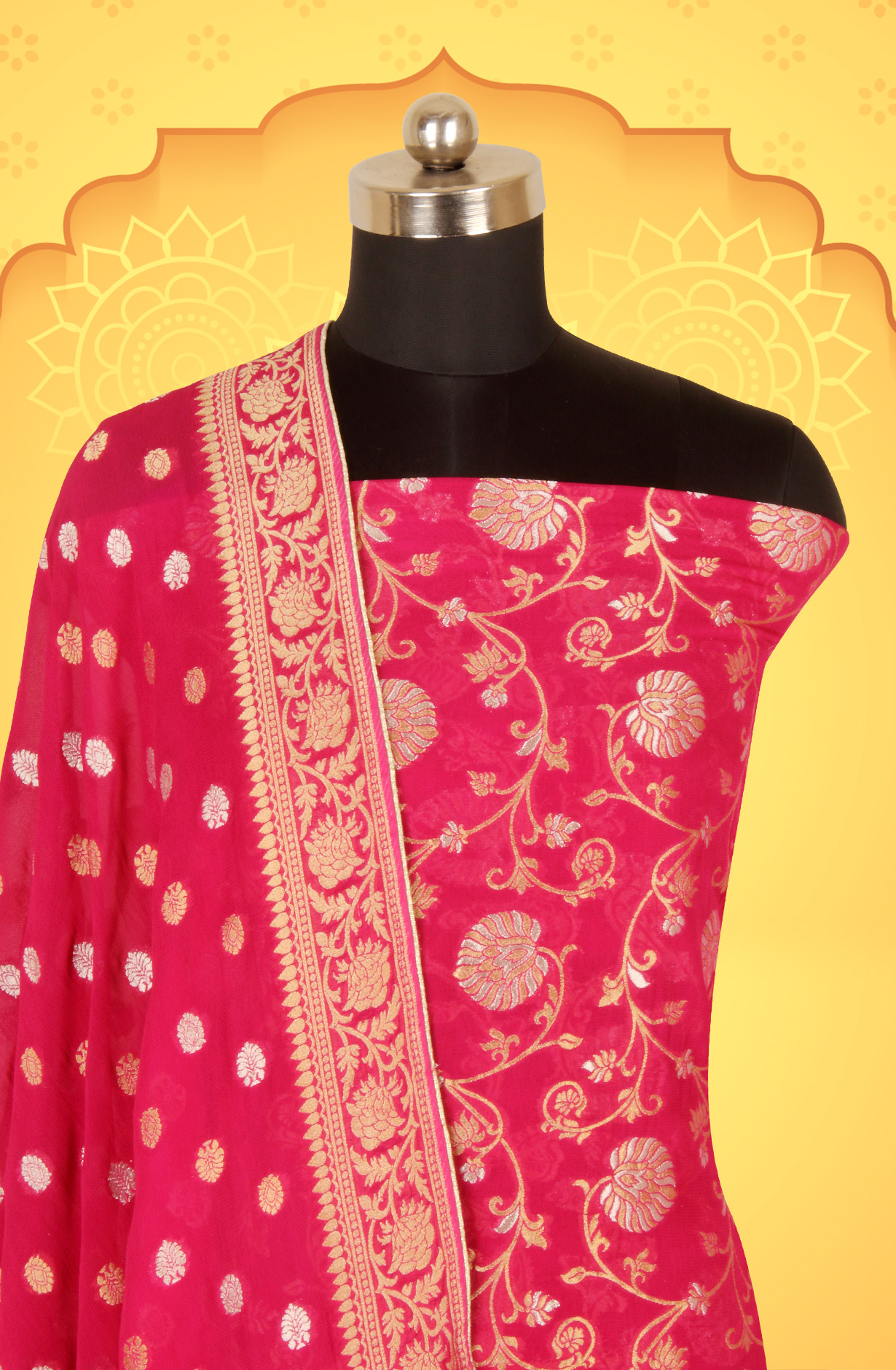 Magenta Designer Georgette Festive Wear Suit with Dupatta - GM7509-195M