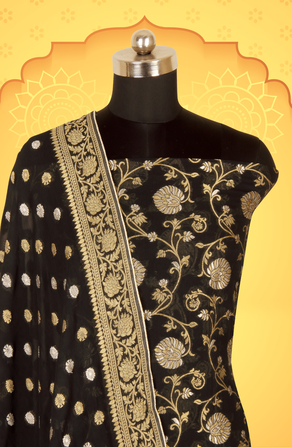 Black Designer Georgette Festive Wear Suit with Dupatta - GM7509-BLACK