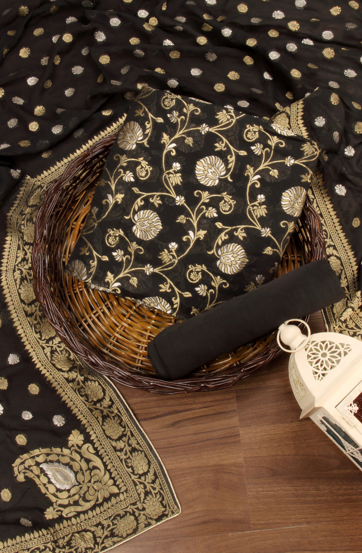 Black Designer Georgette Festive Wear Suit with Dupatta - GM7509-BLACK