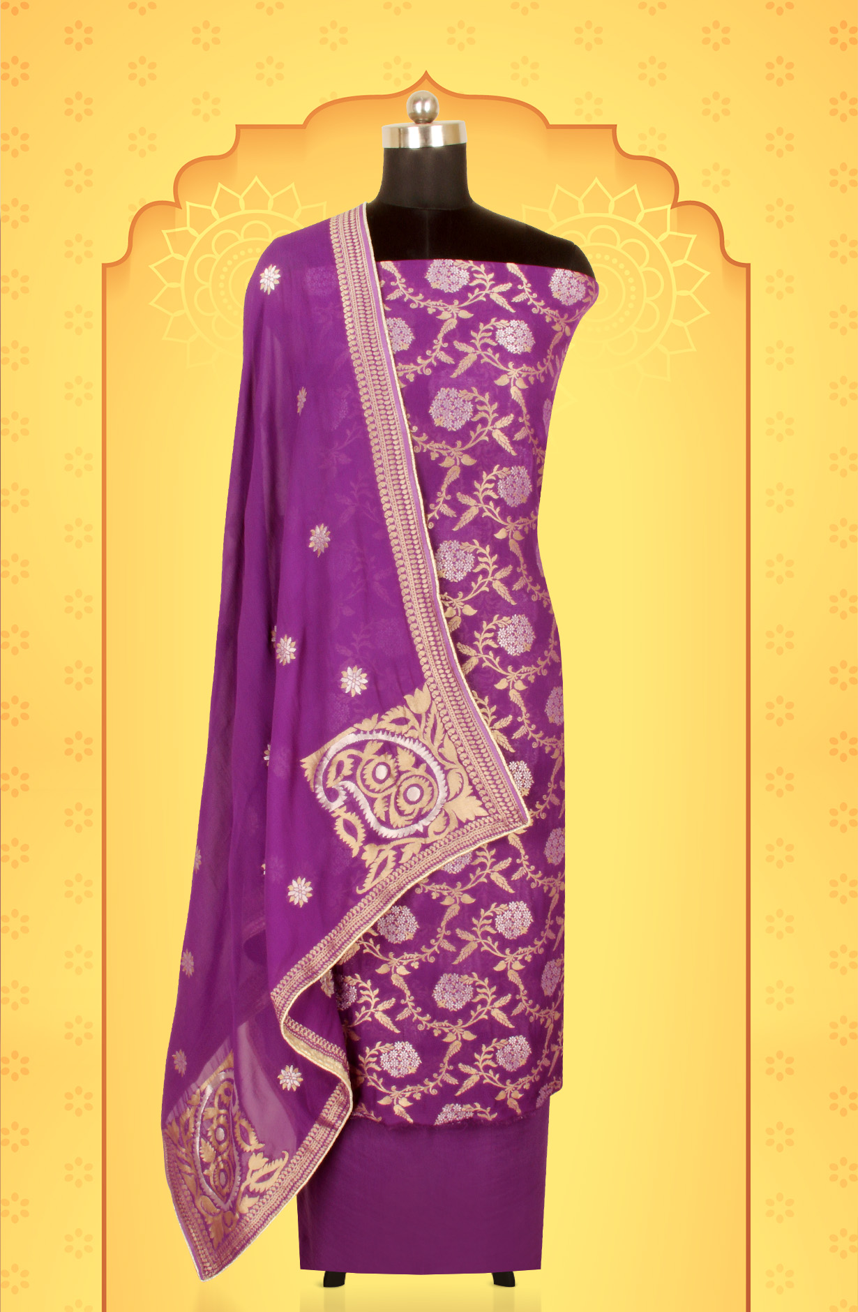 Purple Designer Georgette Festive Wear Suit with Dupatta - GM7511-124