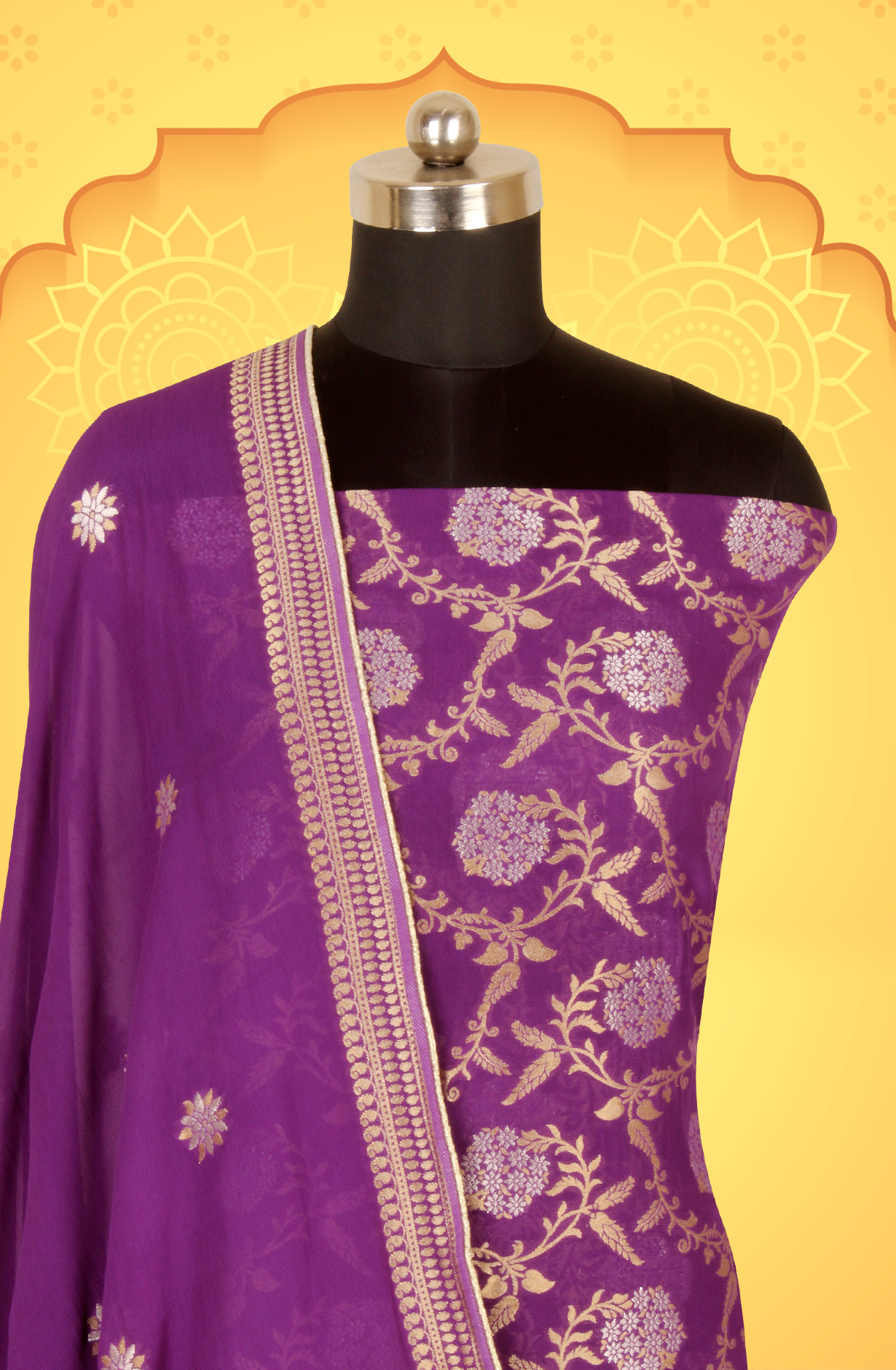 Purple Designer Georgette Festive Wear Suit with Dupatta - GM7511-124
