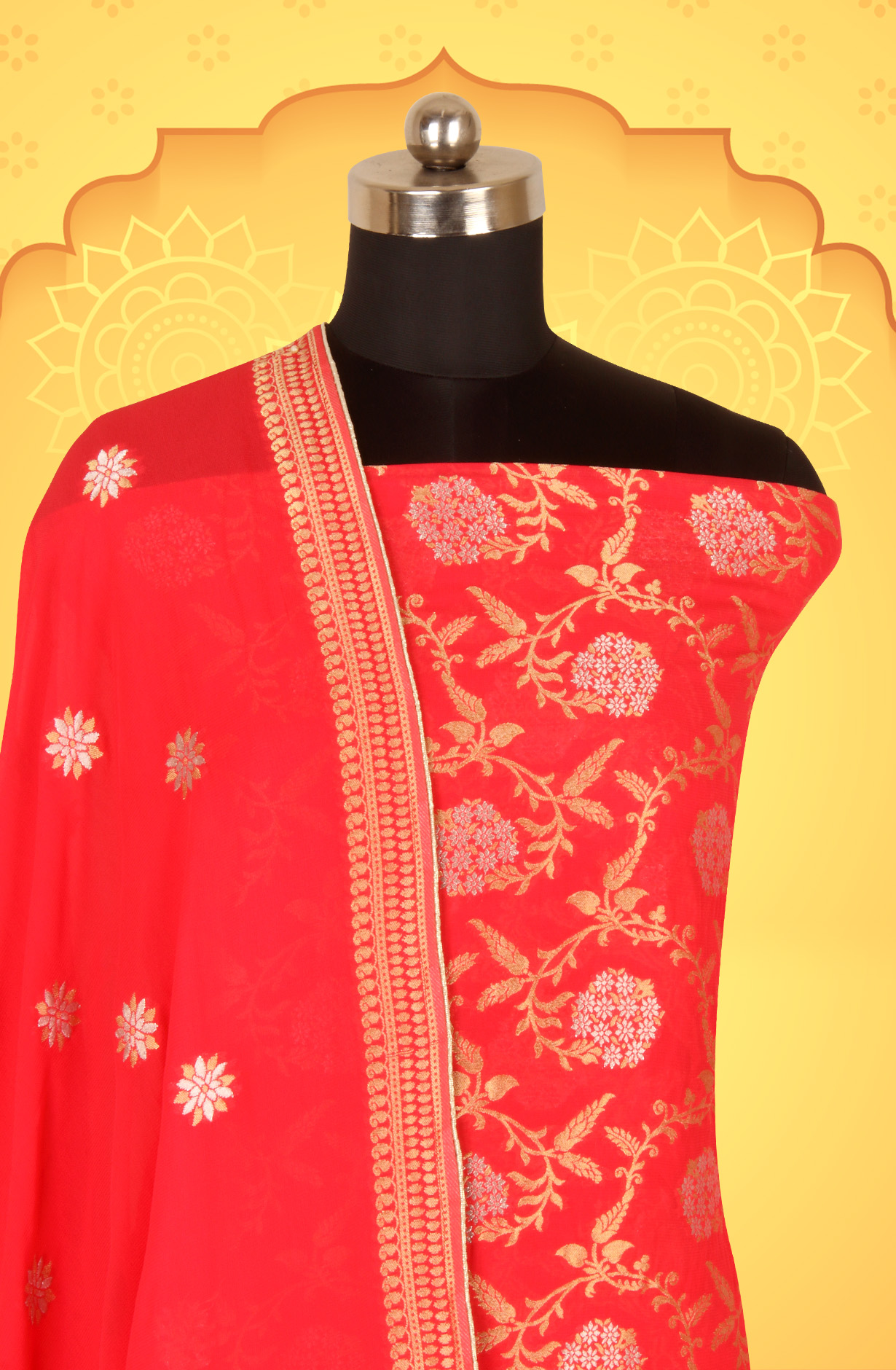 Coral Georgette Festive Wear Unstitched Salwar Kameez - GM7511-1253