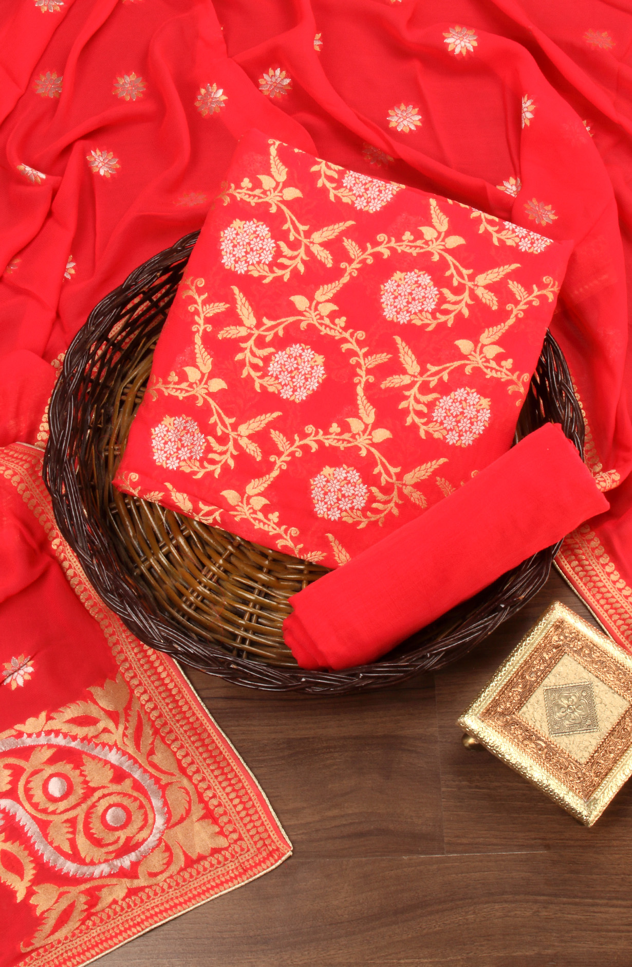 Coral Georgette Festive Wear Unstitched Salwar Kameez - GM7511-1253