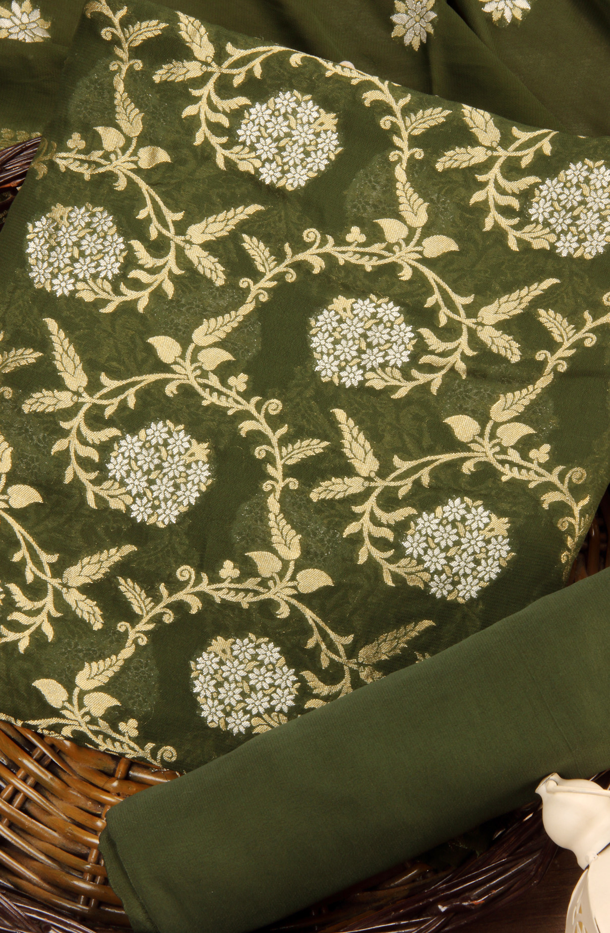 Bottle Green Designer Georgette Festive Wear Suit with Dupatta - GM7511-595