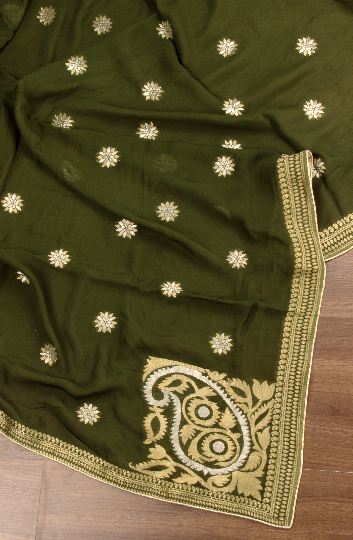 Bottle Green Designer Georgette Festive Wear Suit with Dupatta - GM7511-595