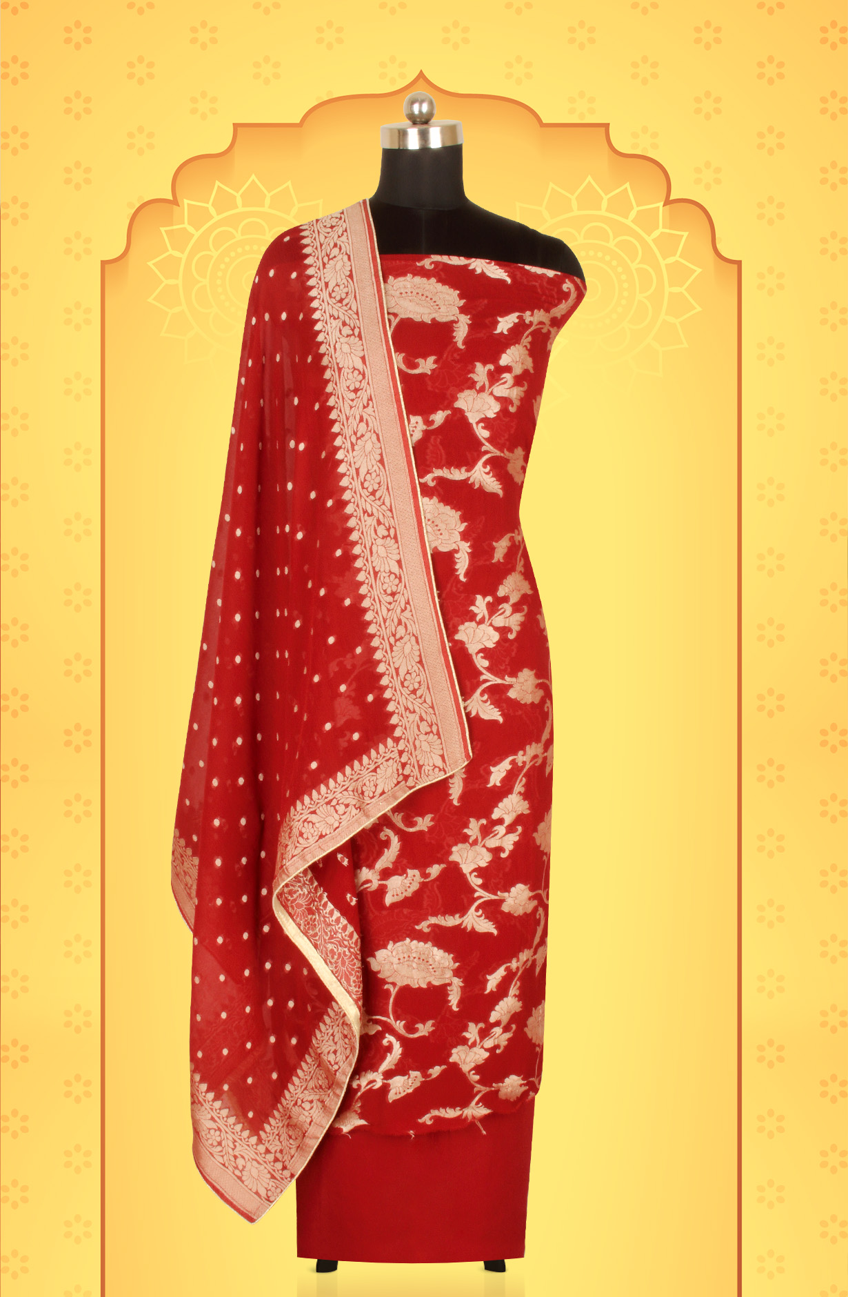 Maroon Georgette Festive Wear Unstitched Salwar Kameez - GP7451-5Y