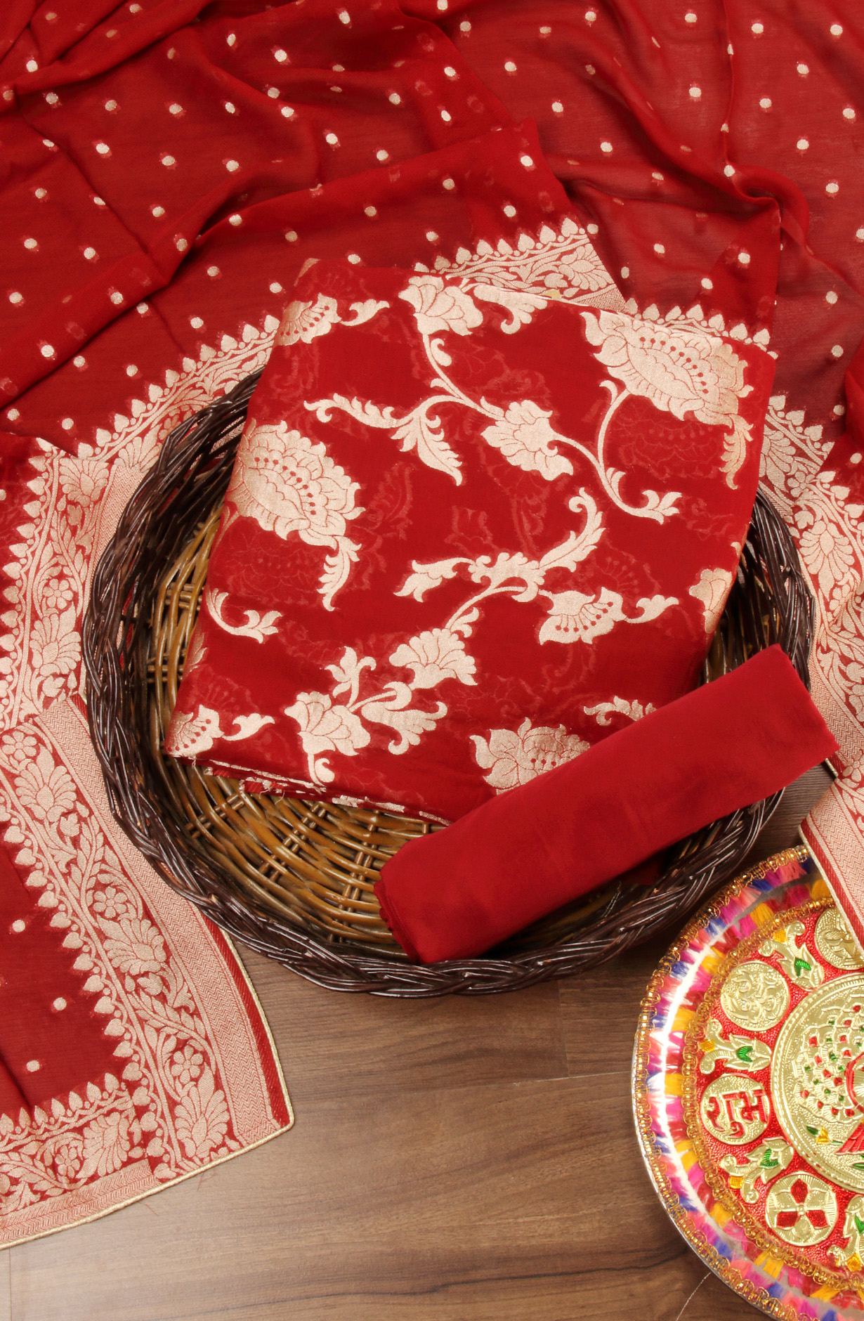 Maroon Georgette Festive Wear Unstitched Salwar Kameez - GP7451-5Y