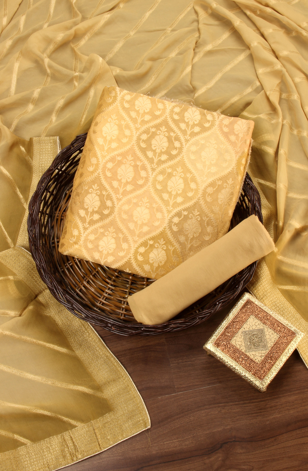 Mehndi Georgette Festive Wear Unstitched Salwar Kameez - GP7458-2341C