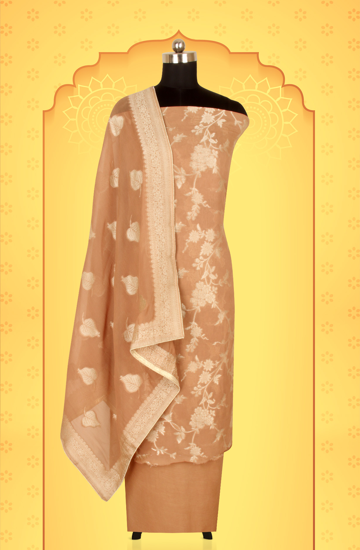 Brown Georgette Festive Wear Unstitched Salwar Kameez - GP7464-222