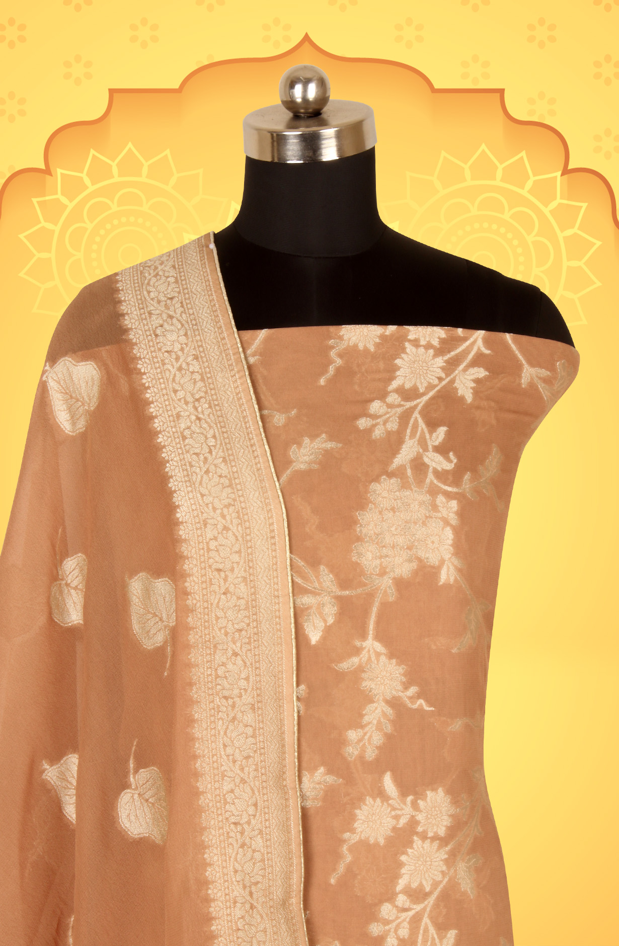 Brown Georgette Festive Wear Unstitched Salwar Kameez - GP7464-222