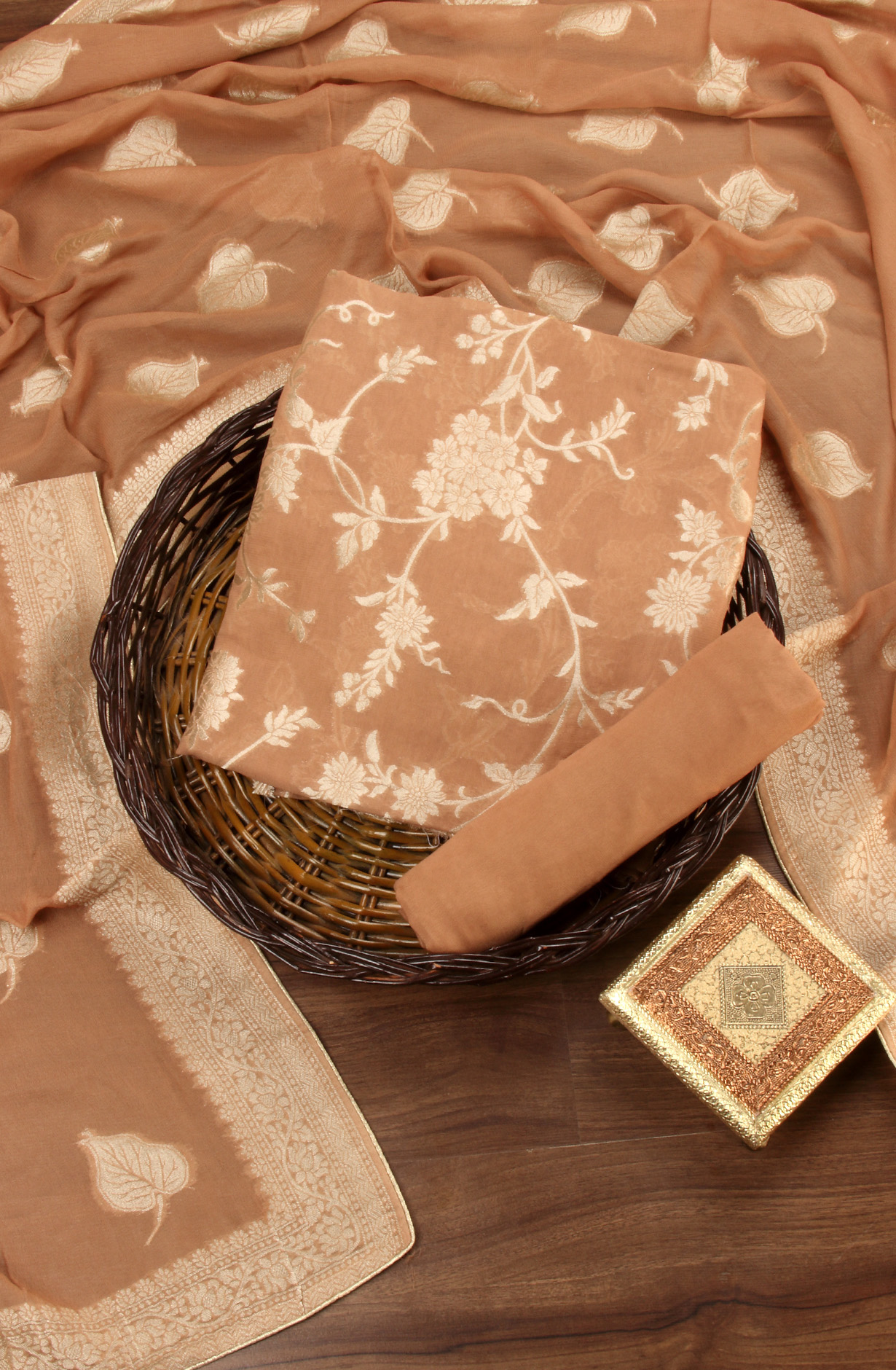 Brown Georgette Festive Wear Unstitched Salwar Kameez - GP7464-222