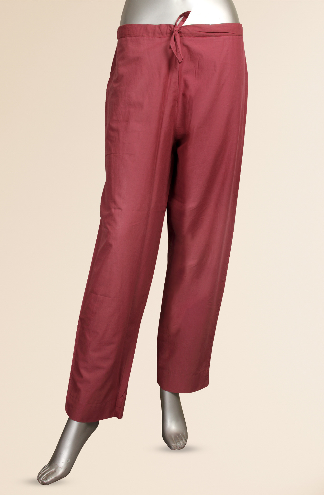 Ready-to-Wear Mauve Cotton Kurti Pant Set with Dupatta - HAPPY76885