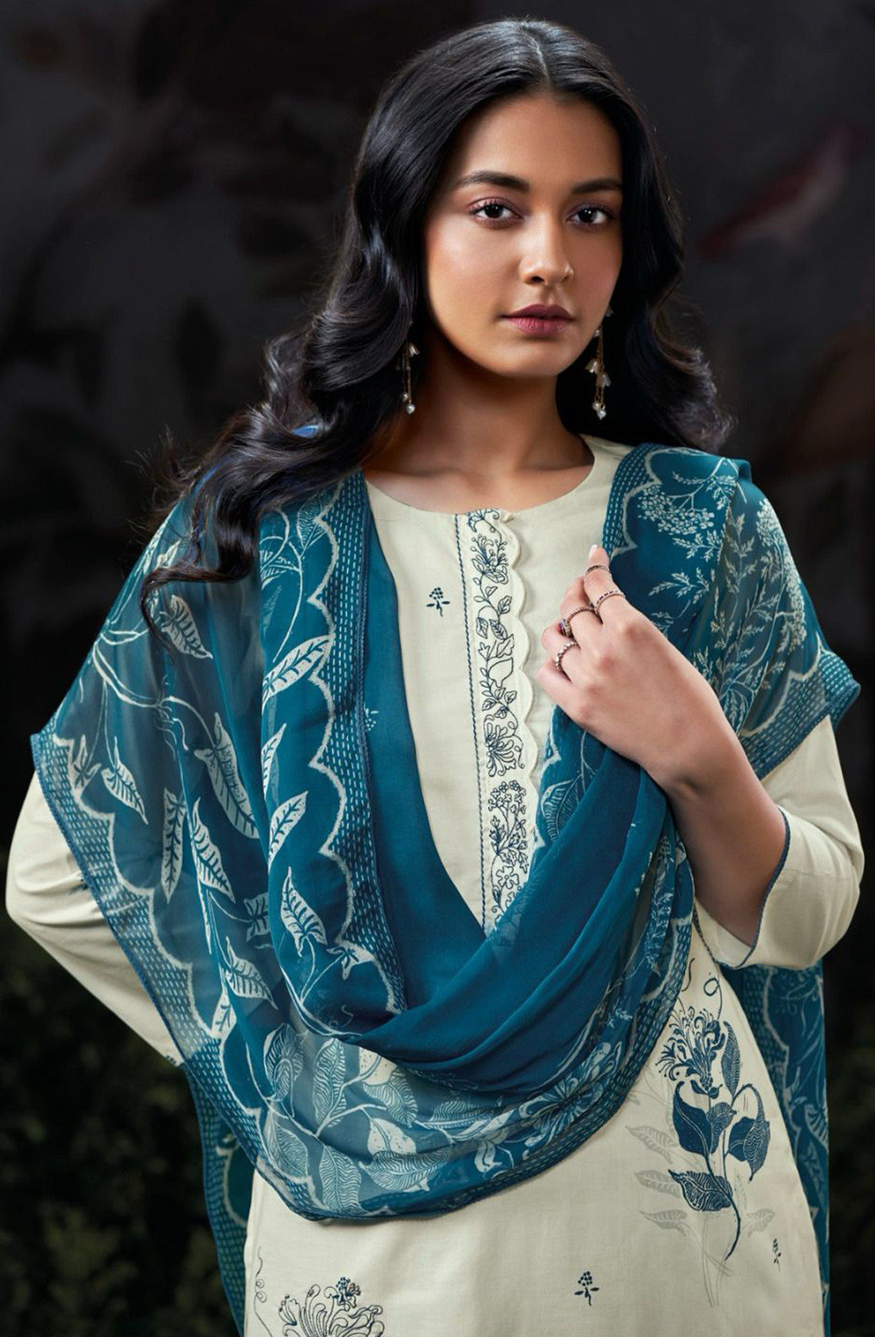 Cotton Suit Set with Pure Chiffon Dupatta - HAYS3267D