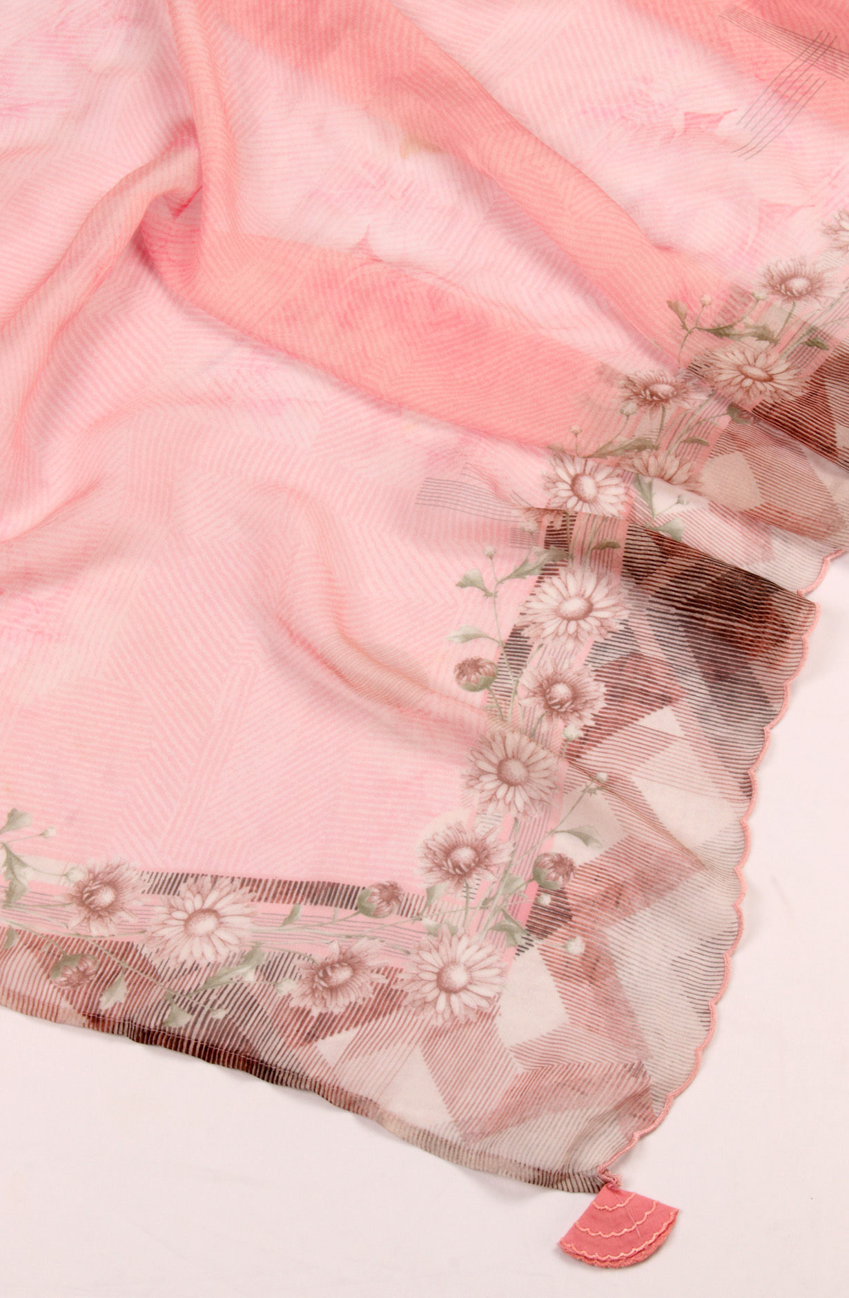 Pink Cotton Lawn Digital Printed Salwar Kameez with Organza Dupatta - HAZ9972A