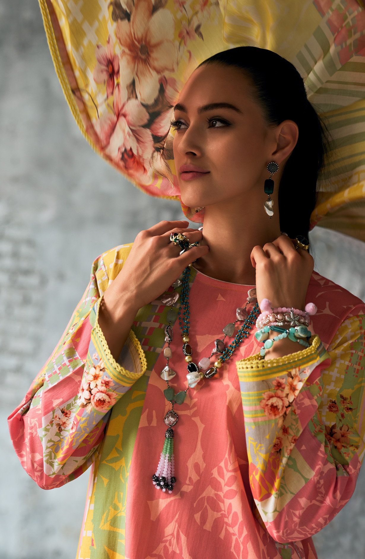 Peach Cotton Voile Digital Printed Suit with Dupatta - HUEH0S01