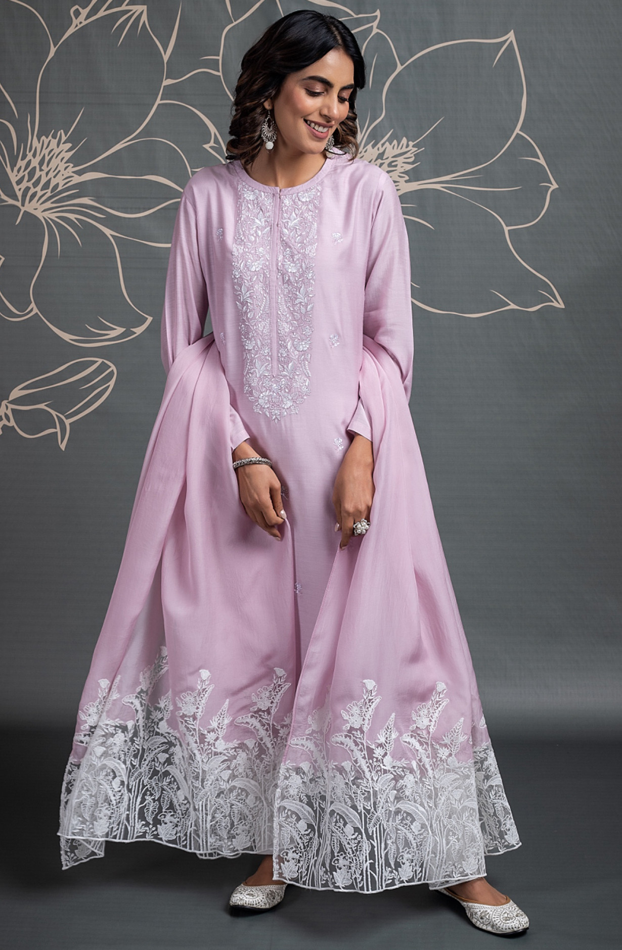 Beautiful Pure Muslin Suit with Embroidery - ITA2380A