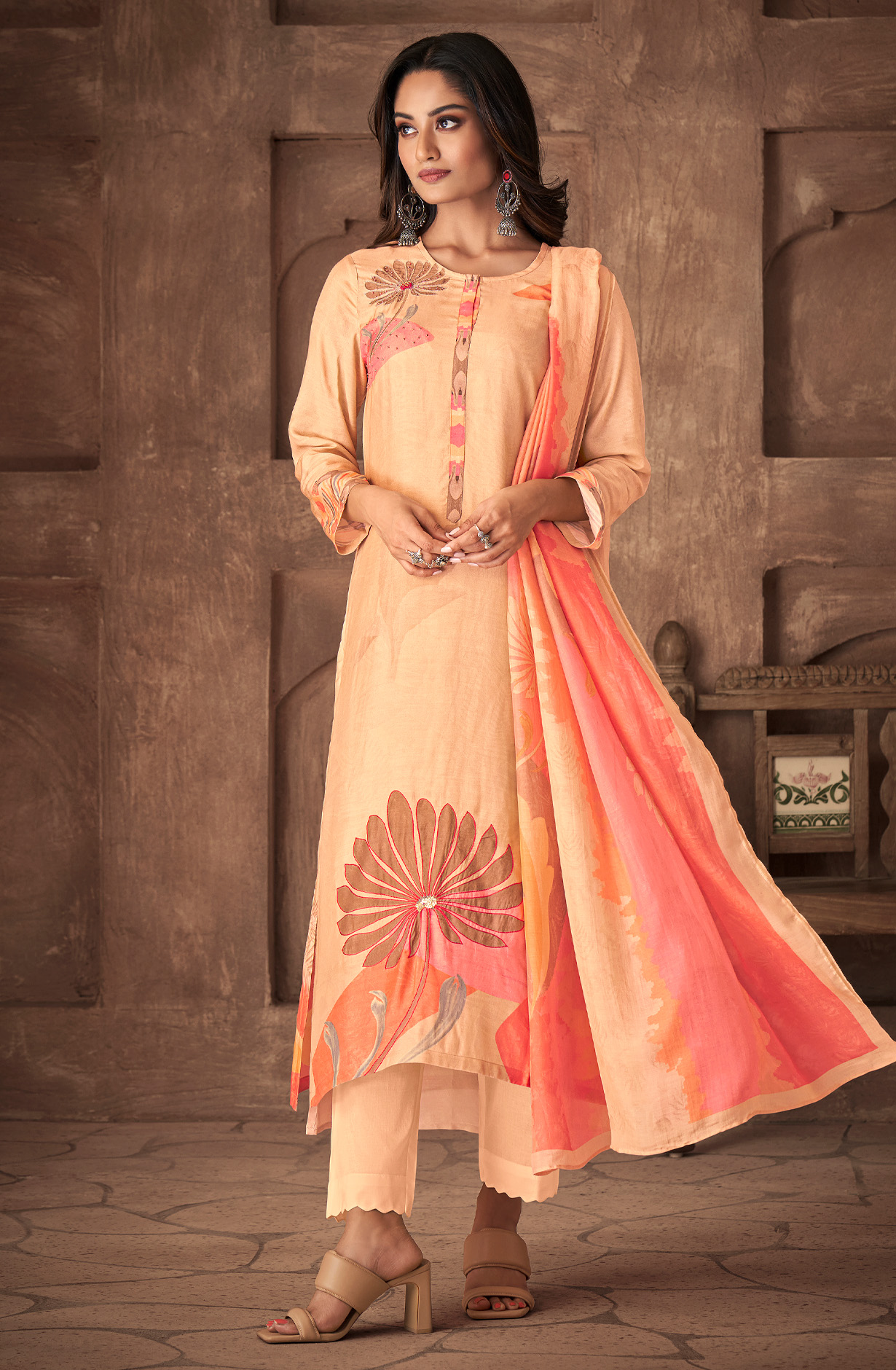 Fawn Cotton Digital Printed Unstitched Salwar Kameez - ITR518