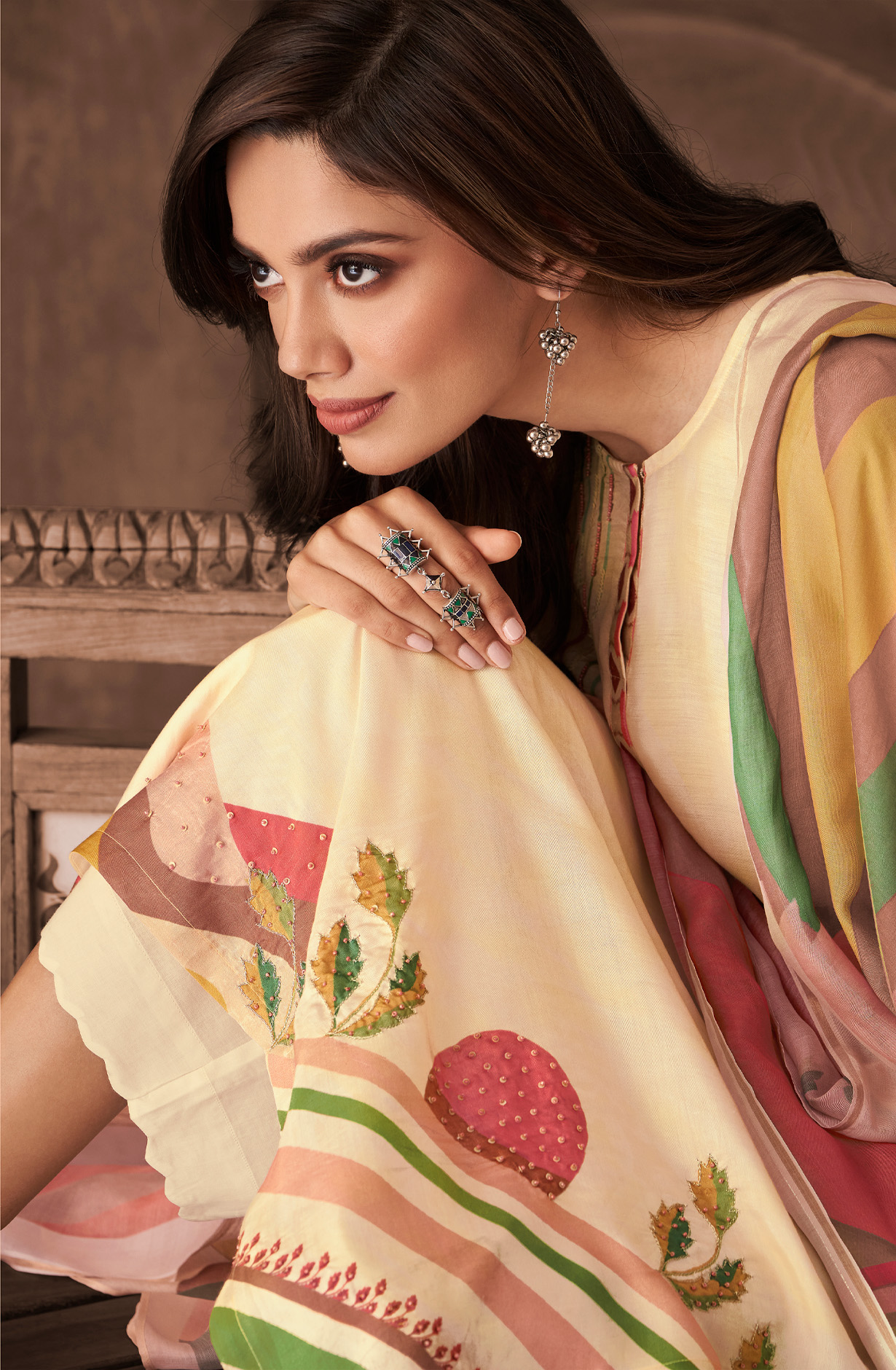 Fawn Cotton Digital Printed Unstitched Salwar Kameez - ITR548