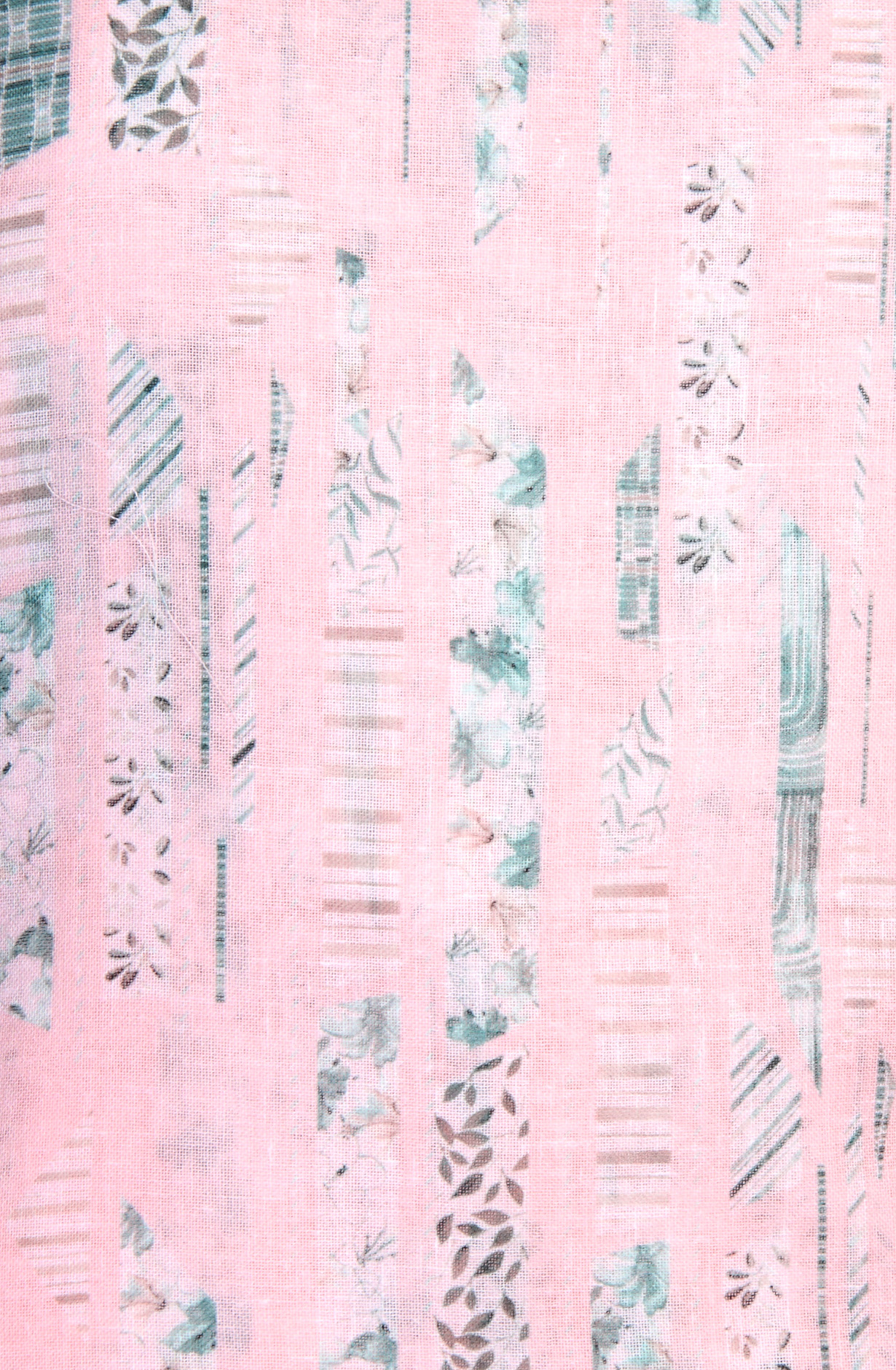 Pink Linen Exclusive Digital Print Suit-sets - IVO1795B