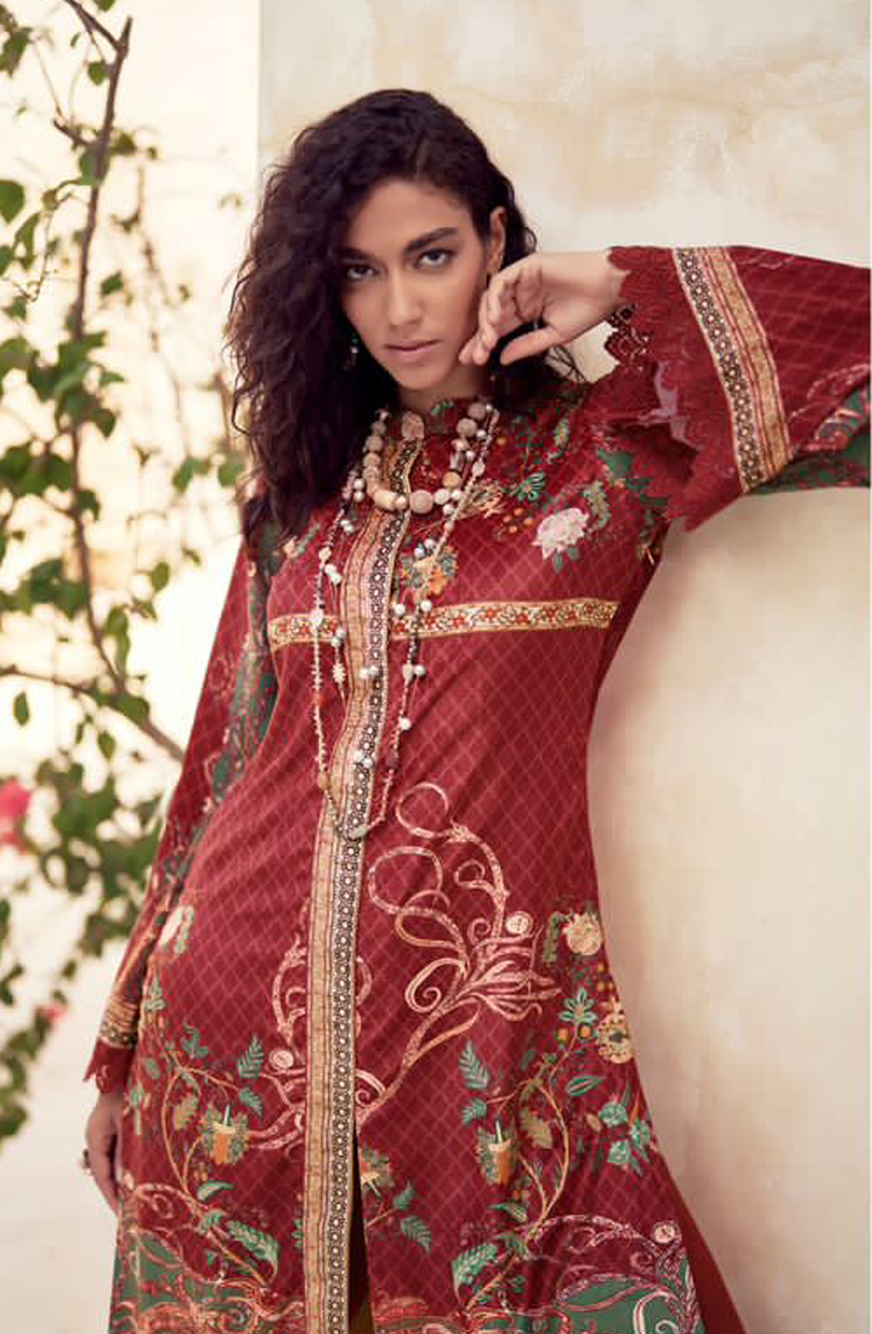 Maroon Beautiful Velvet Unstitched Printed Salwar Kameez - IZH42004