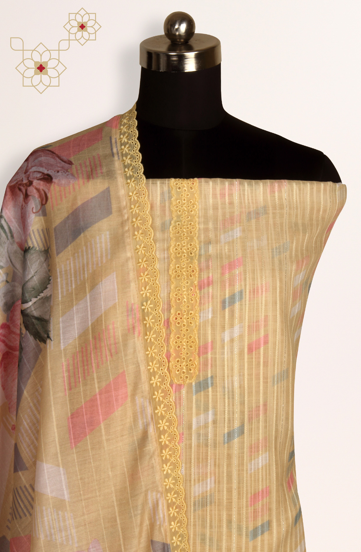 Mustard Linen Exclusive Digital Print Suit-sets with Dupatta - JOA1866B