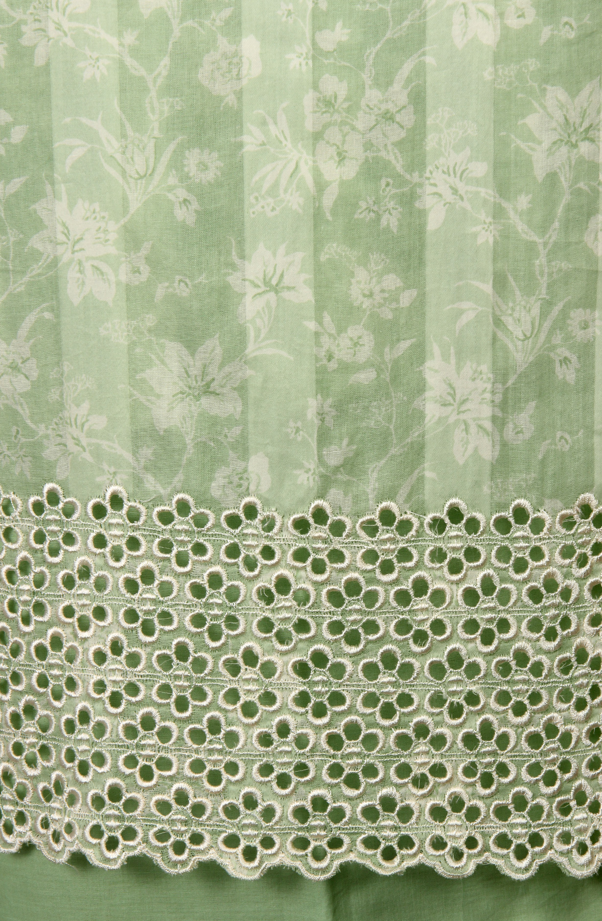 Parrot Green Cotton Printed Suit with Chiffon Dupatta - JORPIM27A