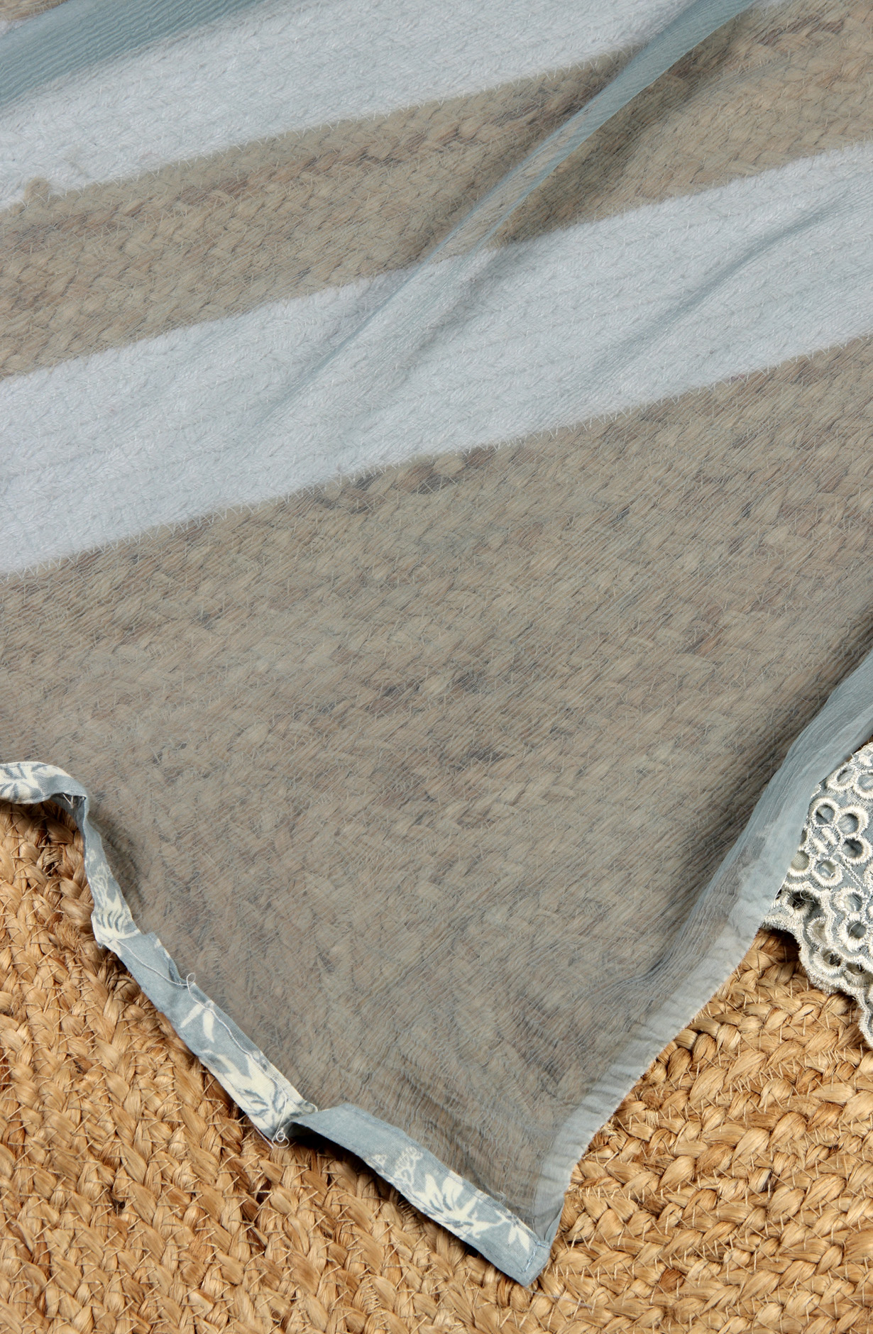 Grey Cotton Printed Suit with Chiffon Dupatta - JORPIM27B