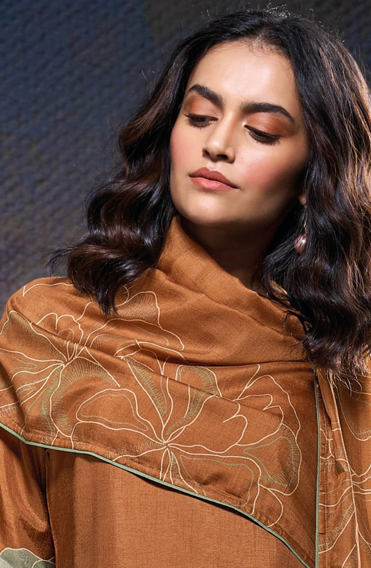 Russian Silk Printed with Hand Work Suit Set - JULC2080