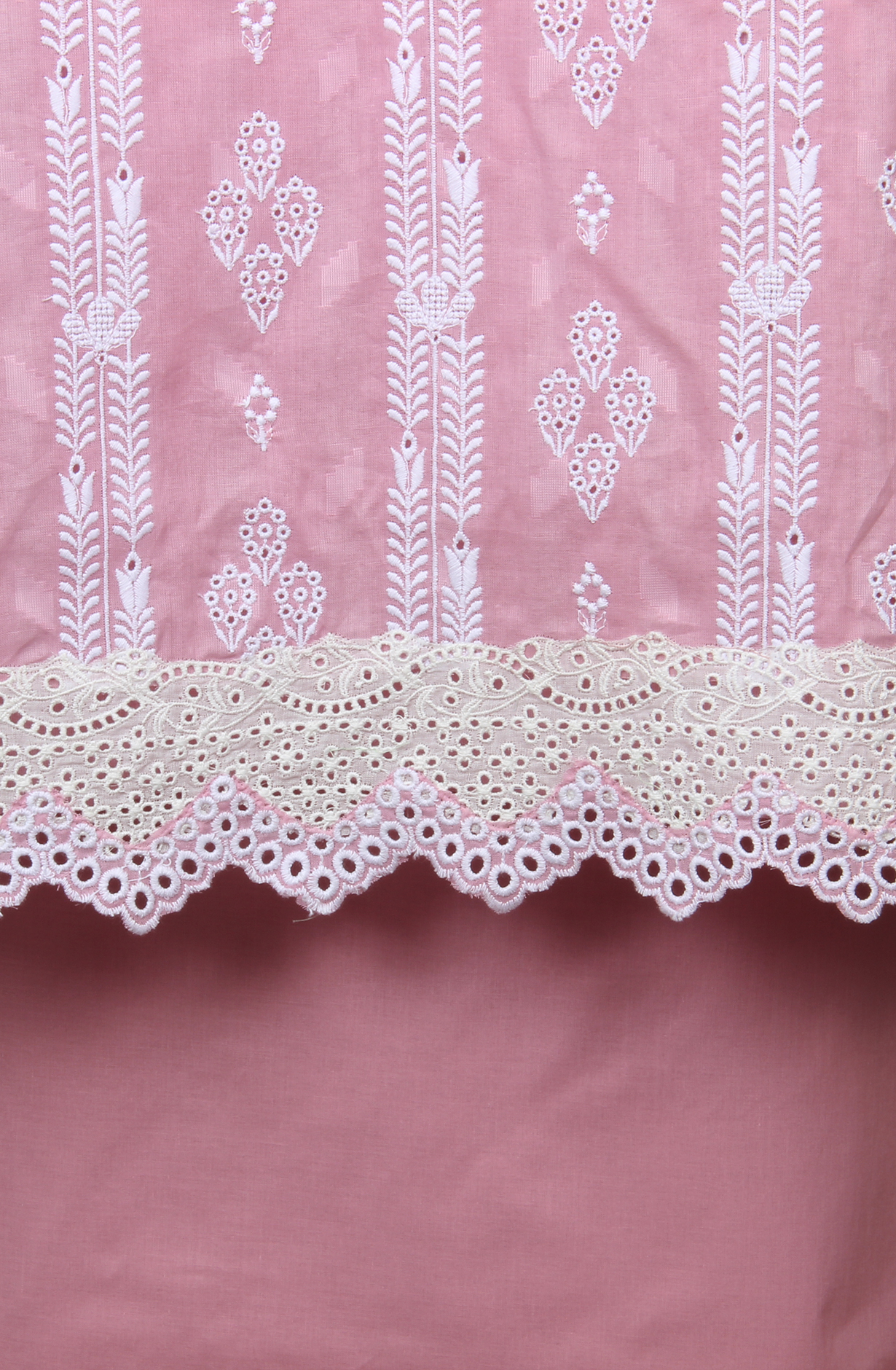 Pink Exclusive Cotton Jacquard Embroidered Salwar Kameez with Chiffon Dupatta - KAR14376A