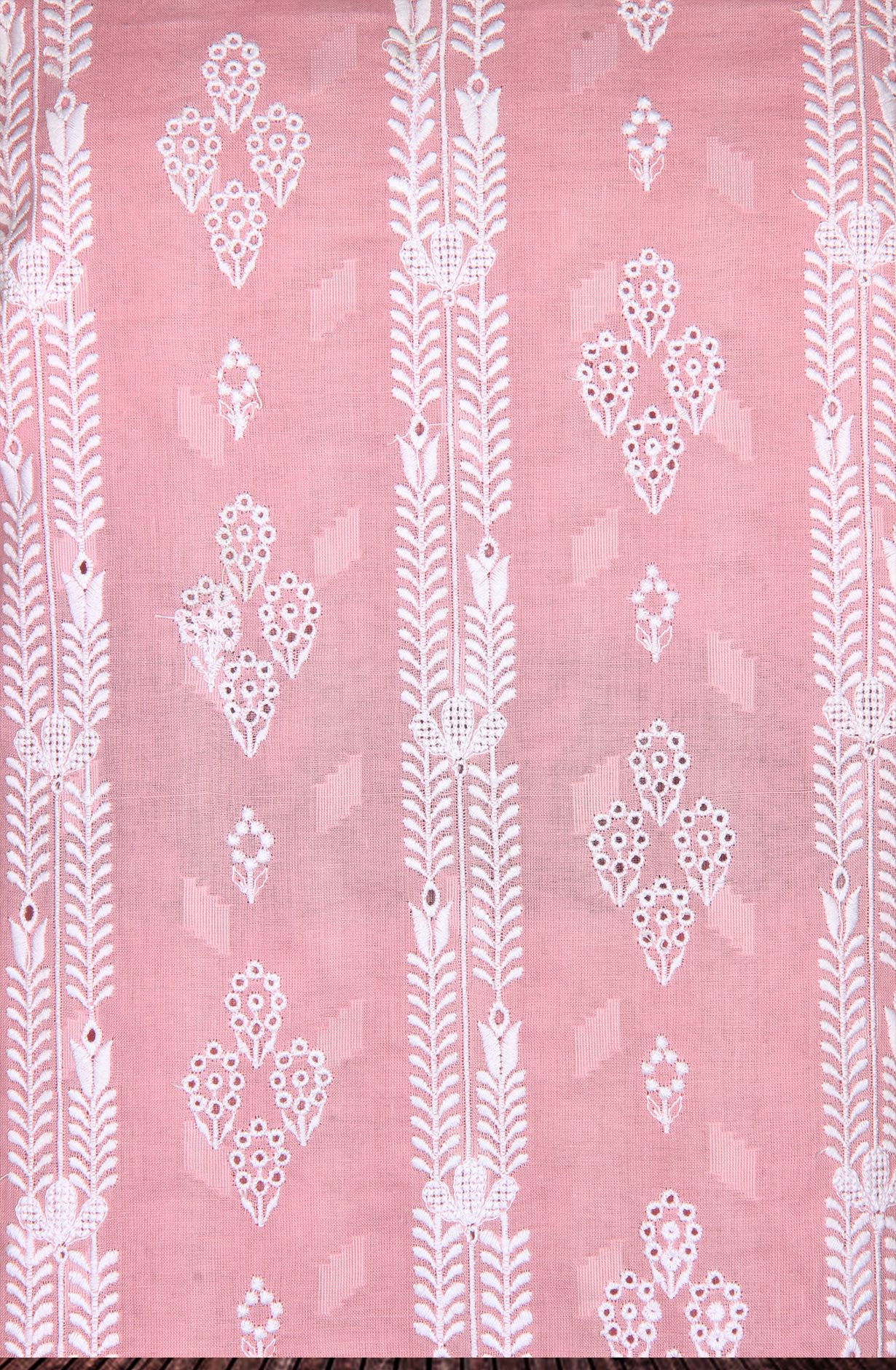 Pink Exclusive Cotton Jacquard Embroidered Salwar Kameez with Chiffon Dupatta - KAR14376A