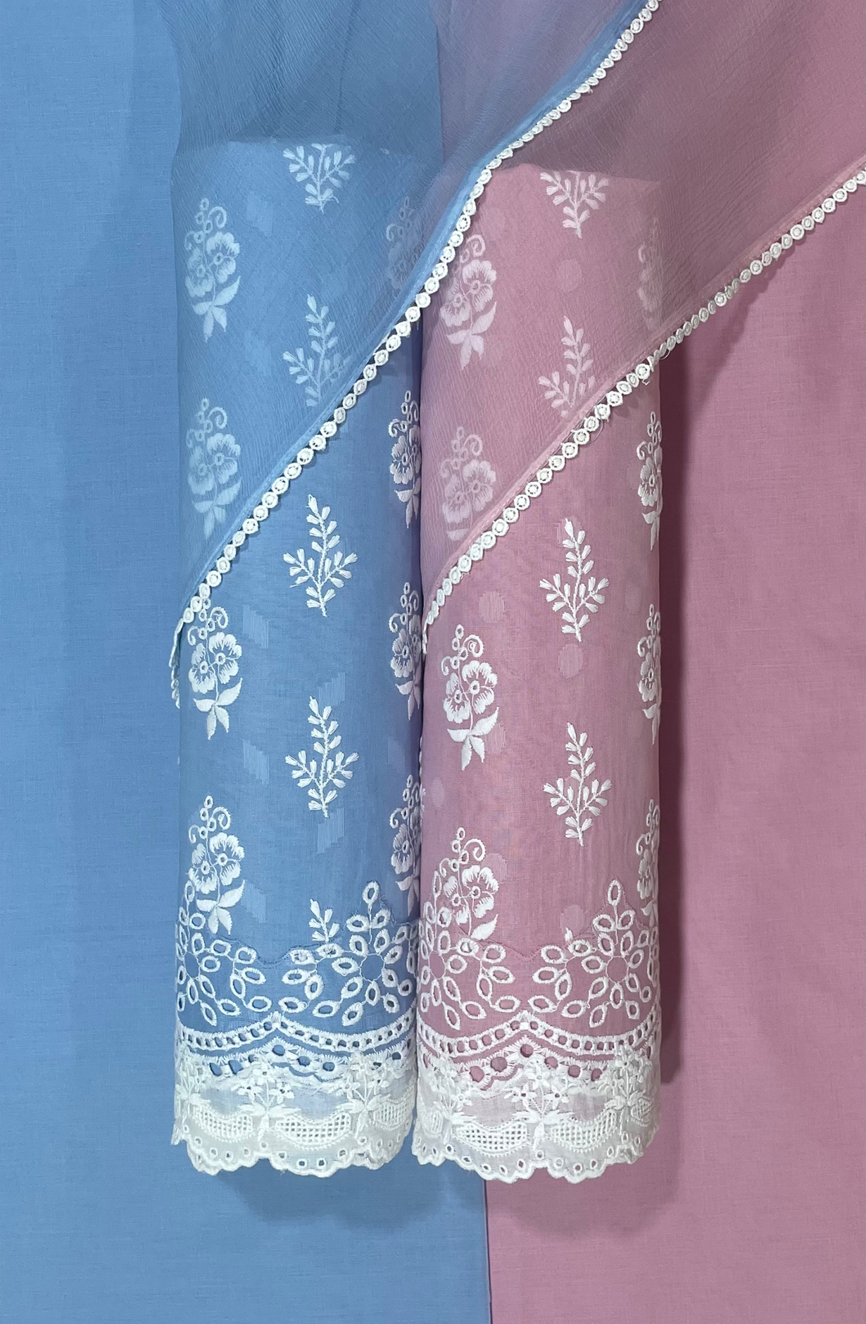 Blue Cotton Suit with Beautiful Dupatta- KAR14429B