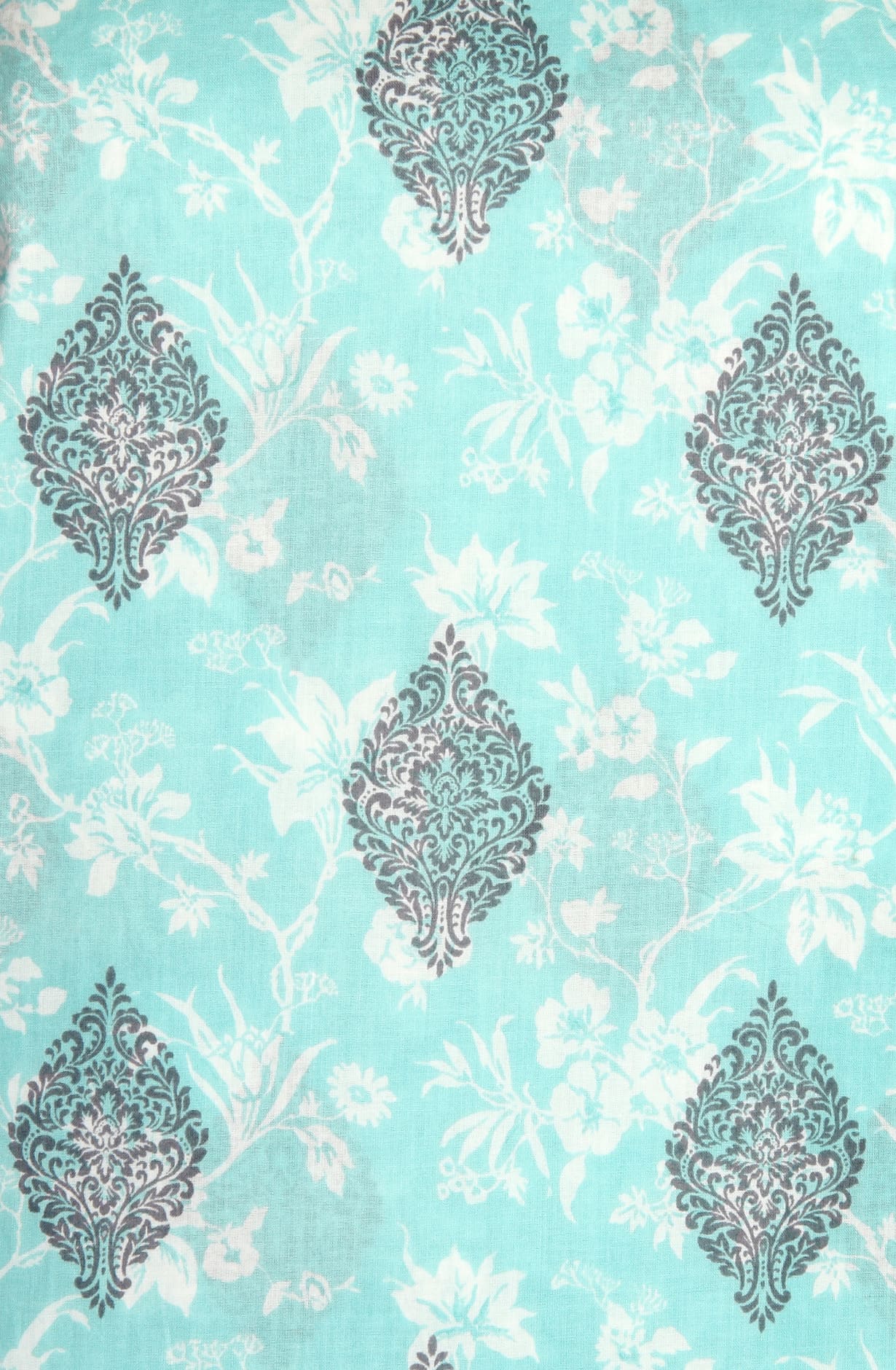 Turquoise Cotton Digital Printed Suit-sets with Chiffon Dupatta - KAT3135C