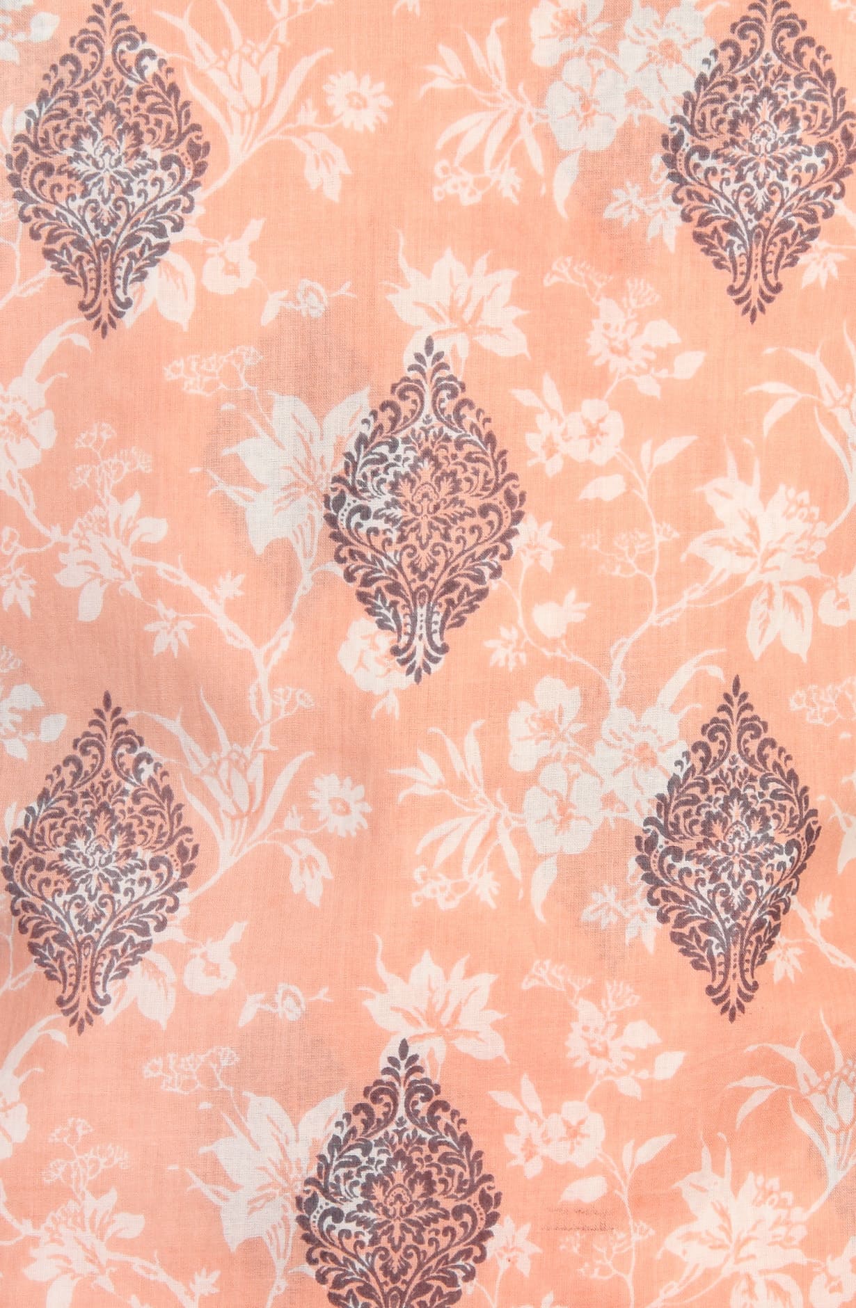 Peach Cotton Digital Printed Suit-sets with Chiffon Dupatta - KAT3135D