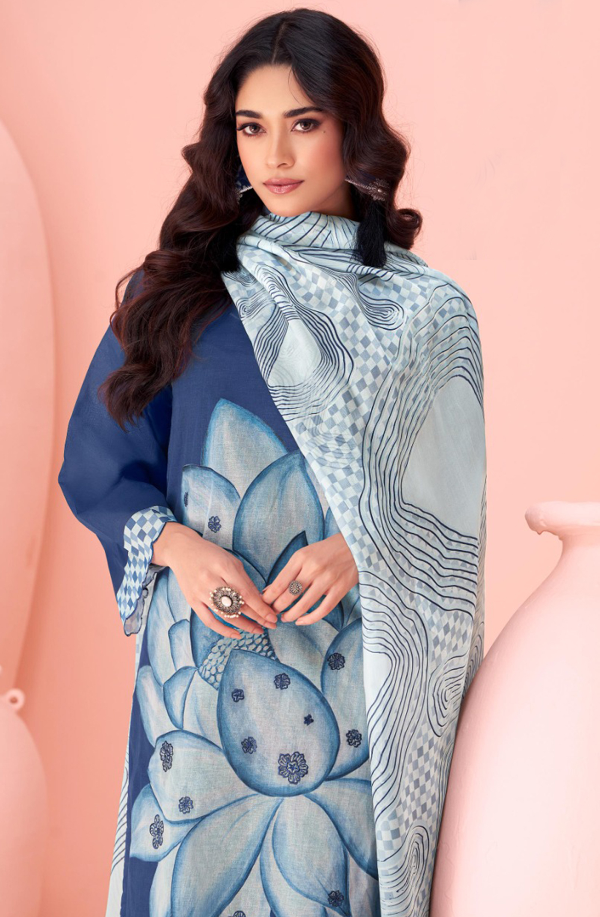 Printed Cotton Suit Set with Dupatta - KAT5203