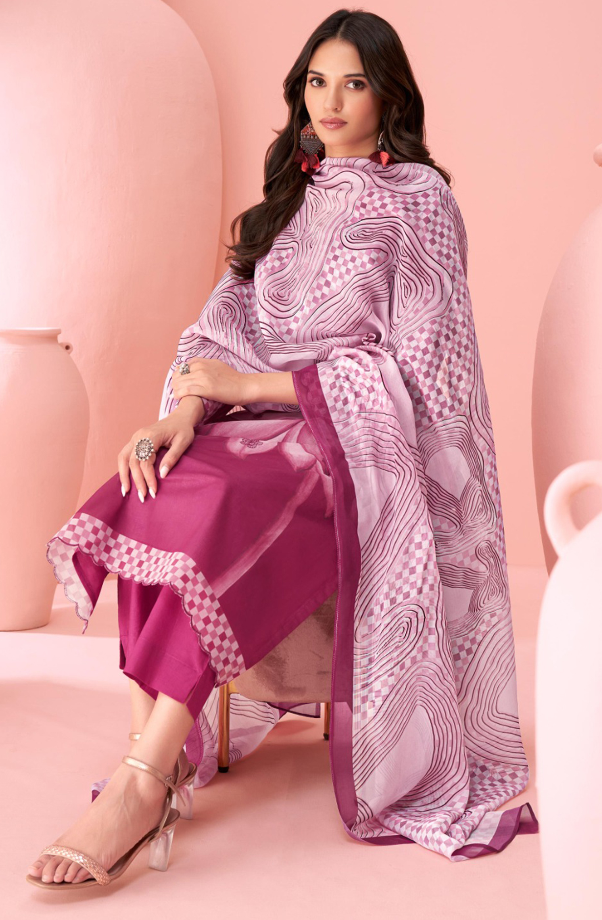 Pink Beautiful Suit Set with Dupatta - KAT5277