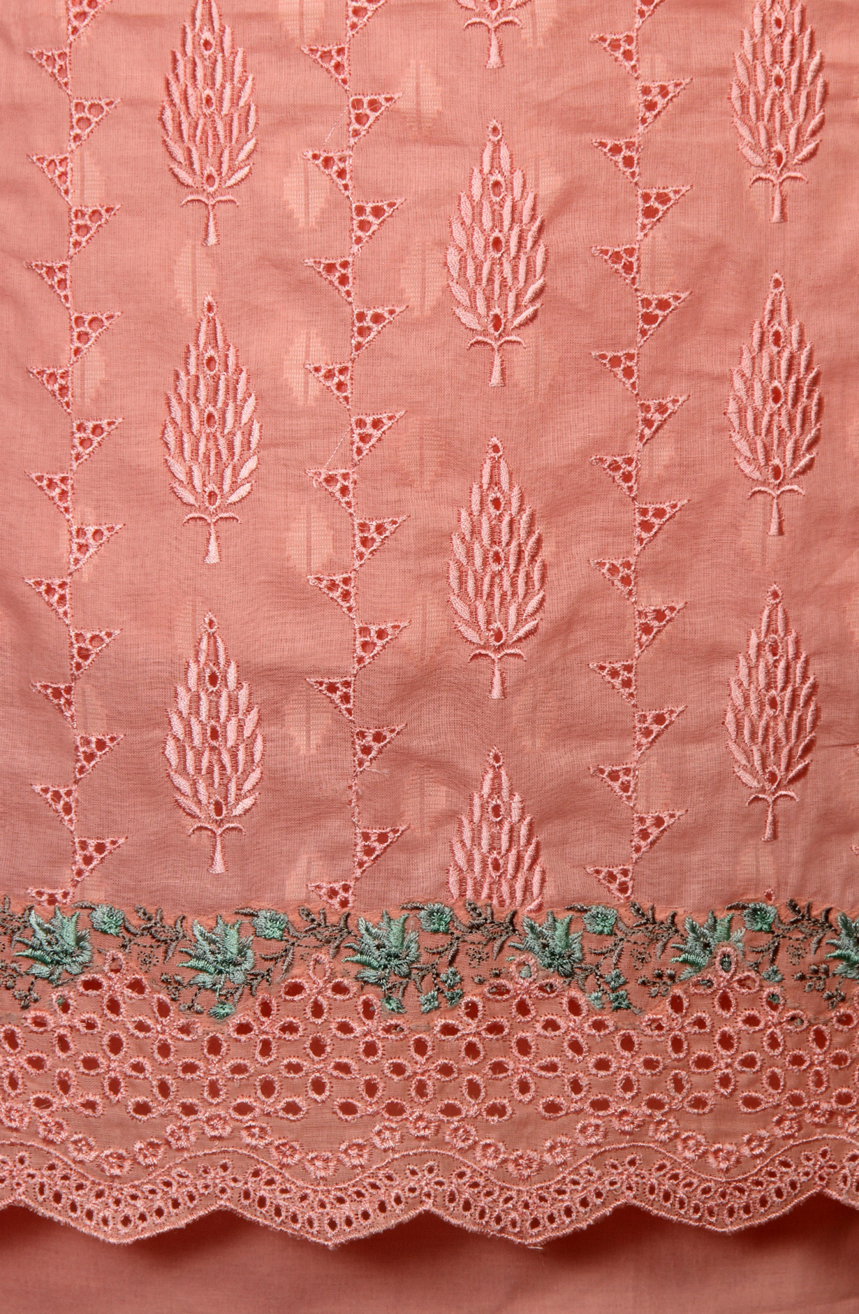 Pink Organdy Cotton Embroidery Salwar Suit with Chiffon Dupatta - KAYNS14227A