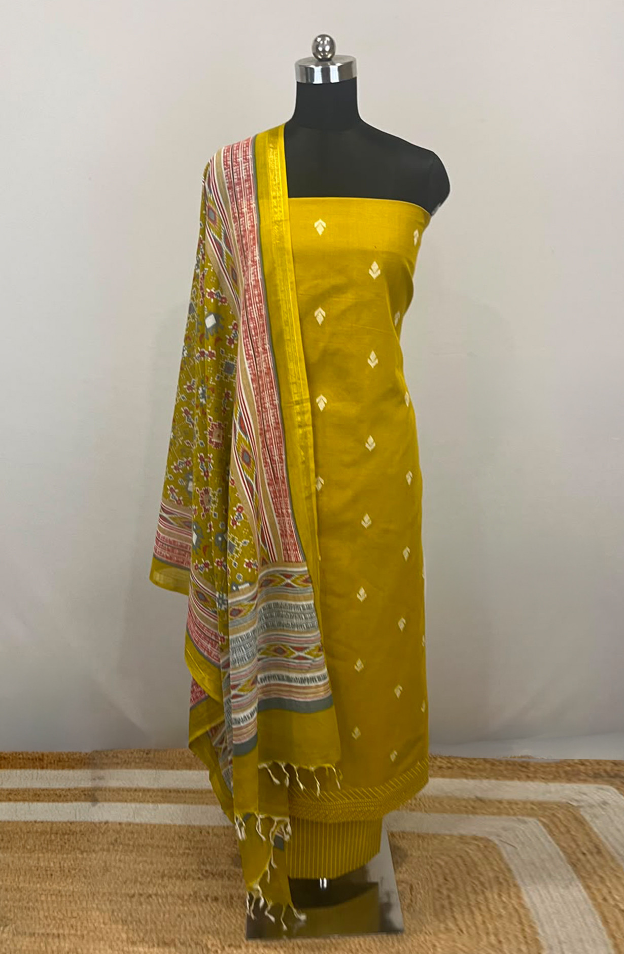 Yellow Cotton Beautiful Suit Set with Beautiful Dupatta - 1027-CHAWAA-21