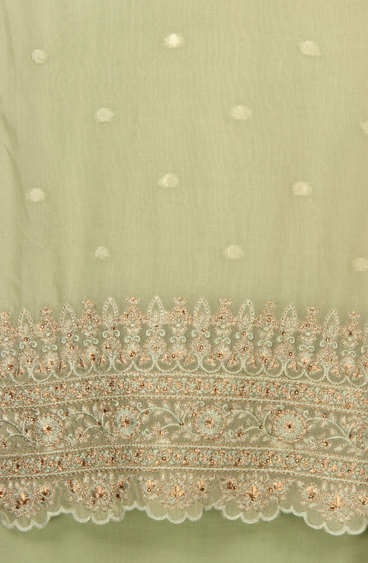 Sea Green Organza Beautiful Unstitched Suit with Chiffon Dupatta - KRA8847