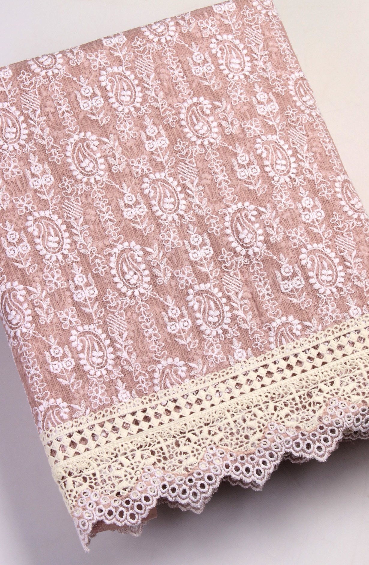 Mauve Kota Chikankari Embroidered Suit with Chiffon Dupatta - KRINS14101A