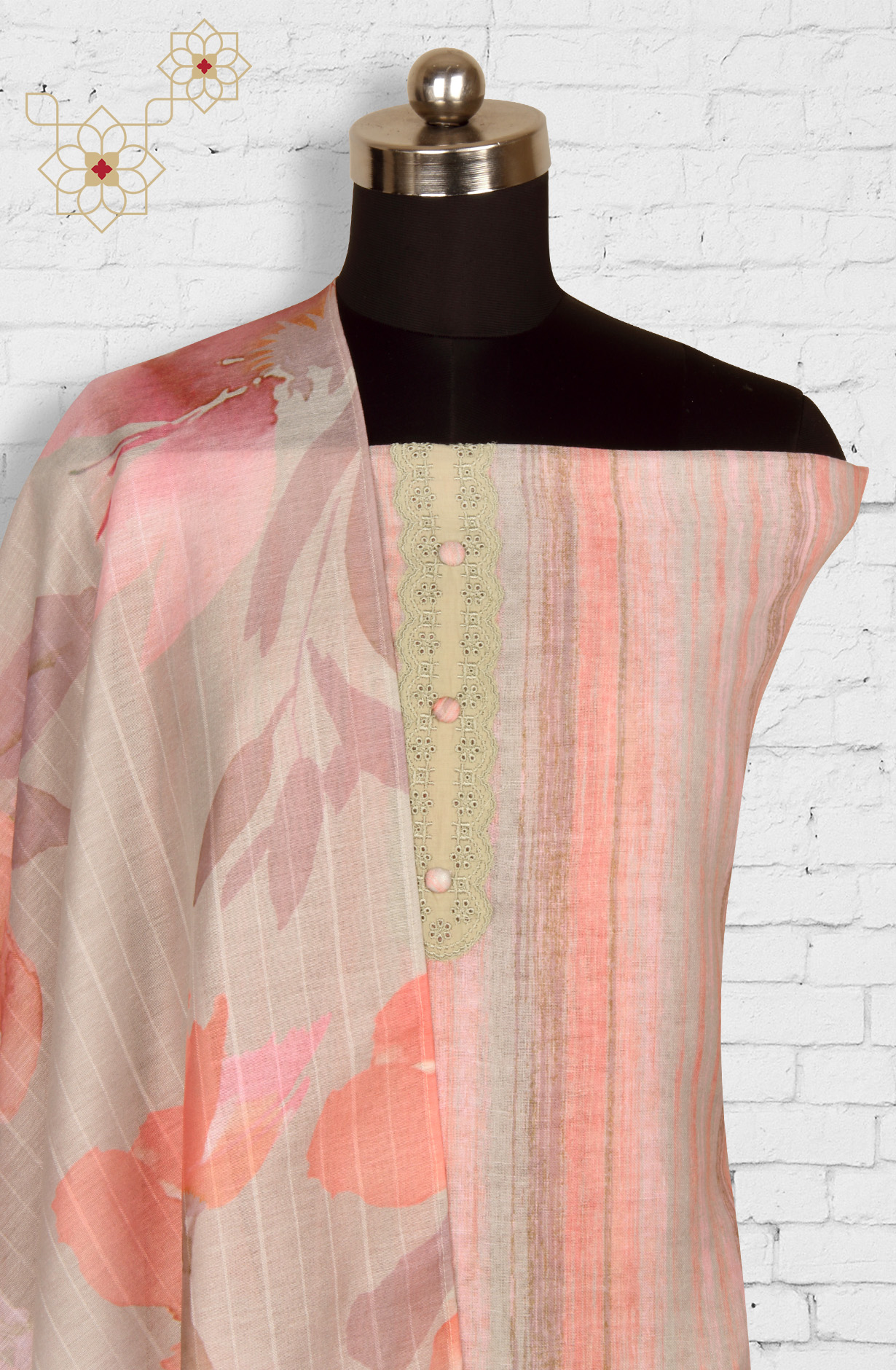 Multi-coloured Linen Digital Printed Salwar Kameez with Dupatta - KYO1954A